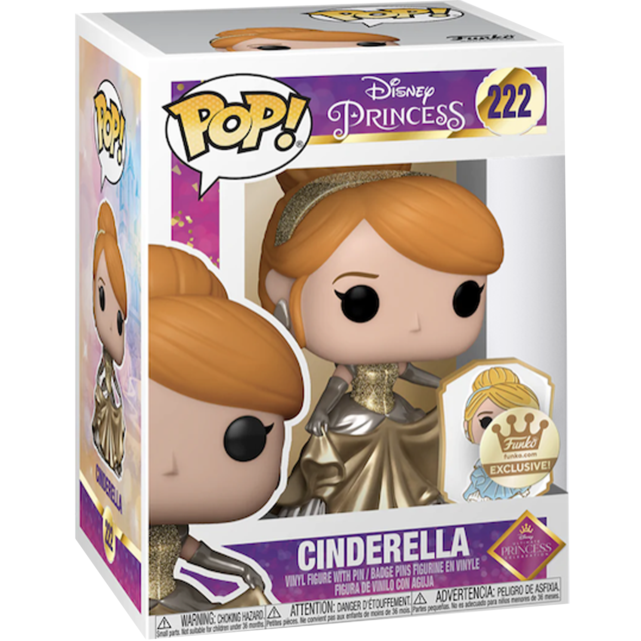 Cinderella Gold with Pin 222 ( Disney ) Funko Pop