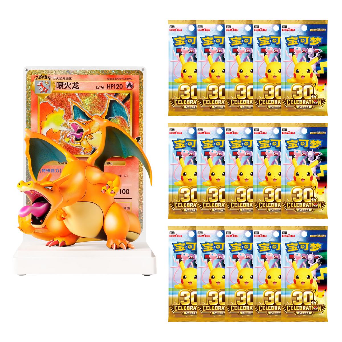Charizard Collector's Figure Gift Box S-Chinese ( 30th Anniversary ) Pokemon TCG