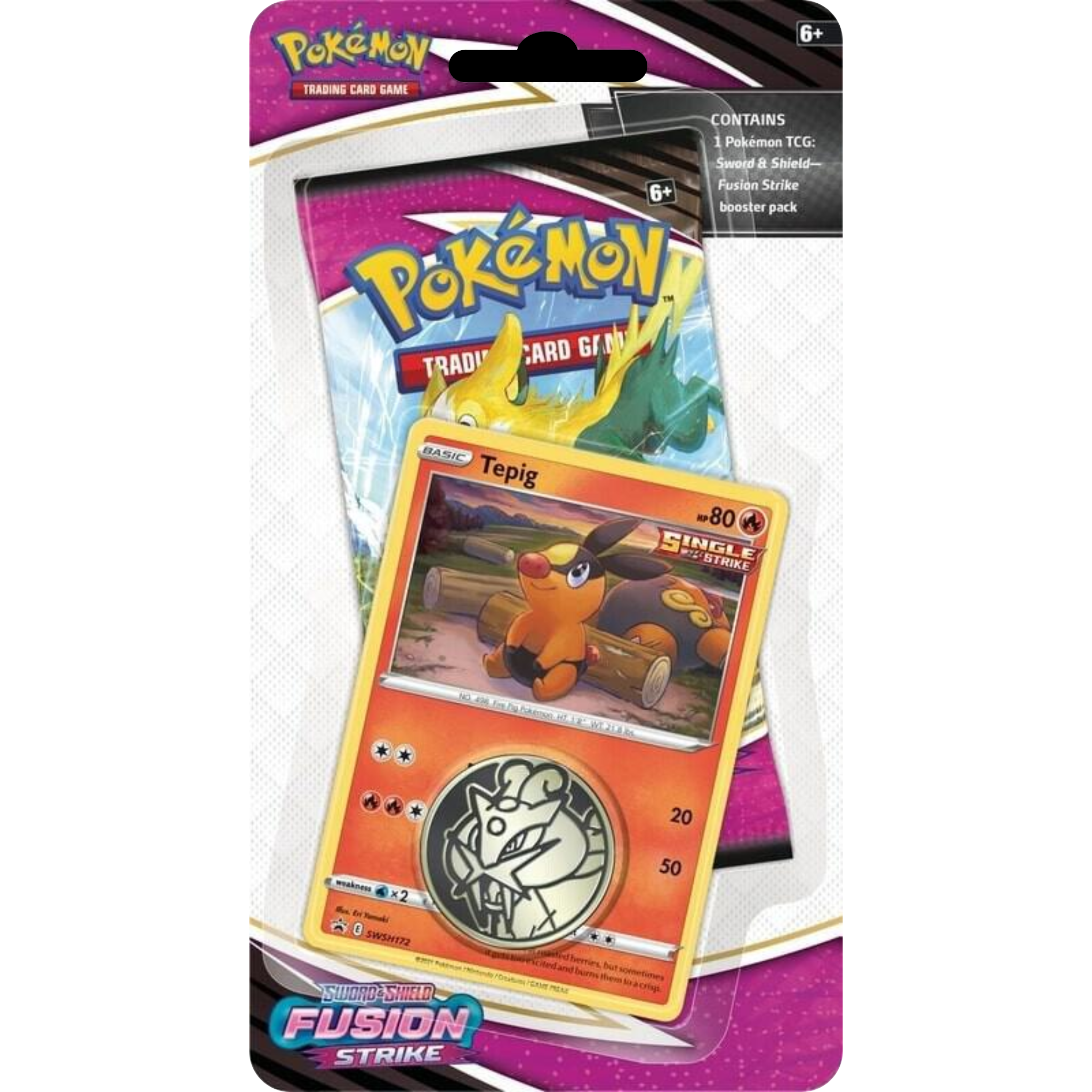 Fusion Strike Checklane Blister - Tepig ( Sword & Shield ) Pokemon TCG