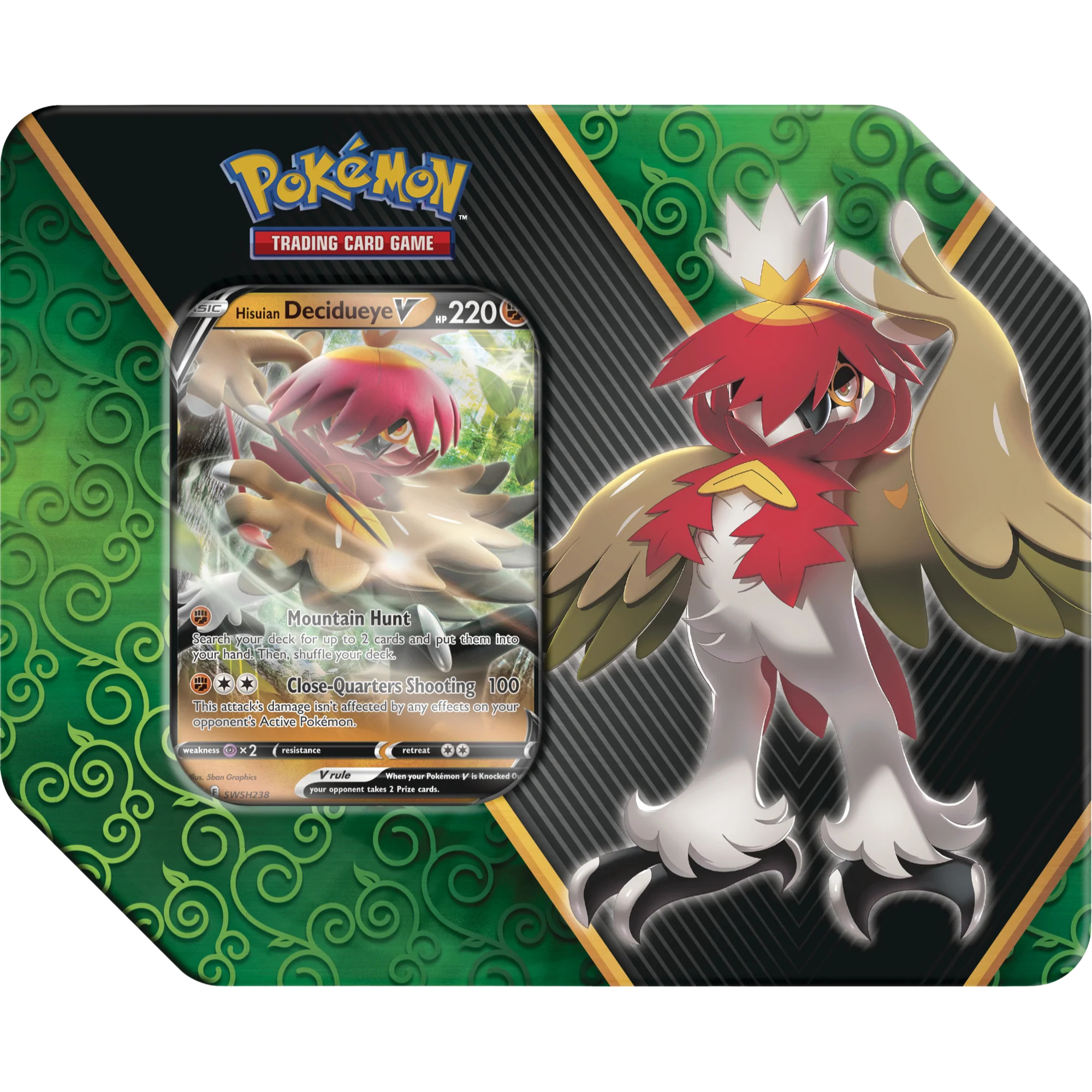 Divergent Powers Tin - Hisuian Decidueye V ( Sword & Shield ) Pokemon TCG