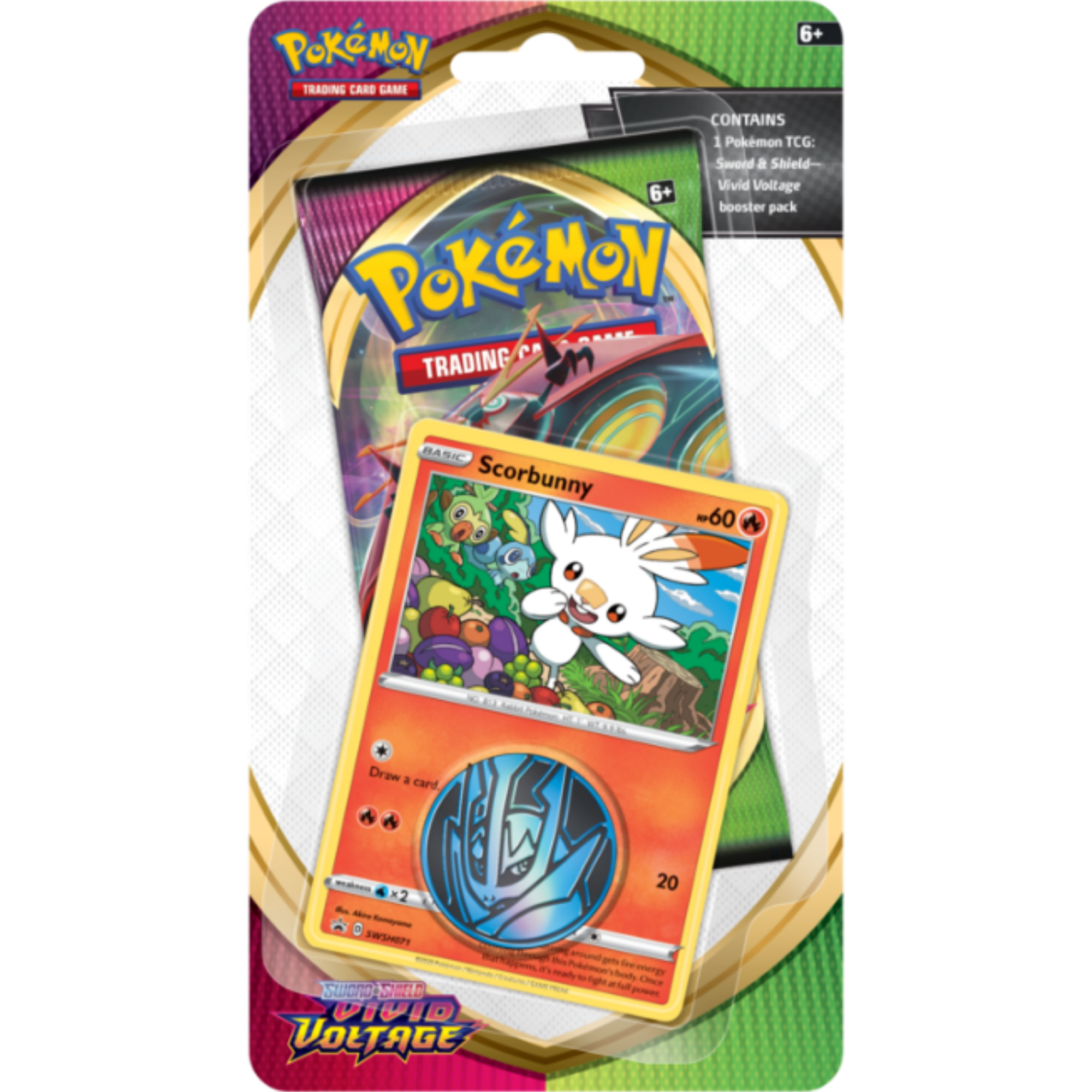 Vivid Voltage Single Pack Blister - Scorbunny ( Sword & Shield ) Pokemon TCG
