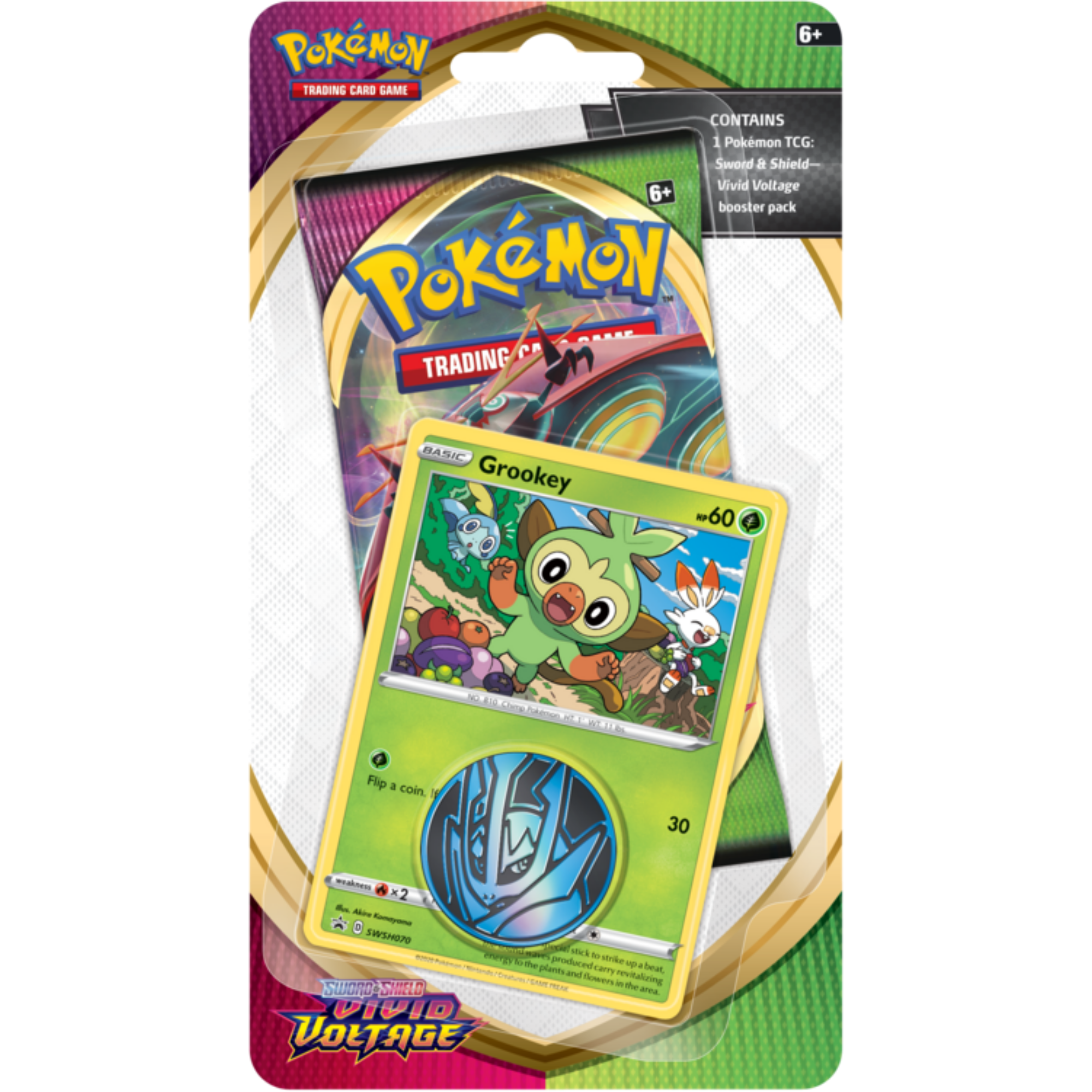Vivid Voltage Single Pack Blister - Grookey ( Sword & Shield ) Pokemon TCG
