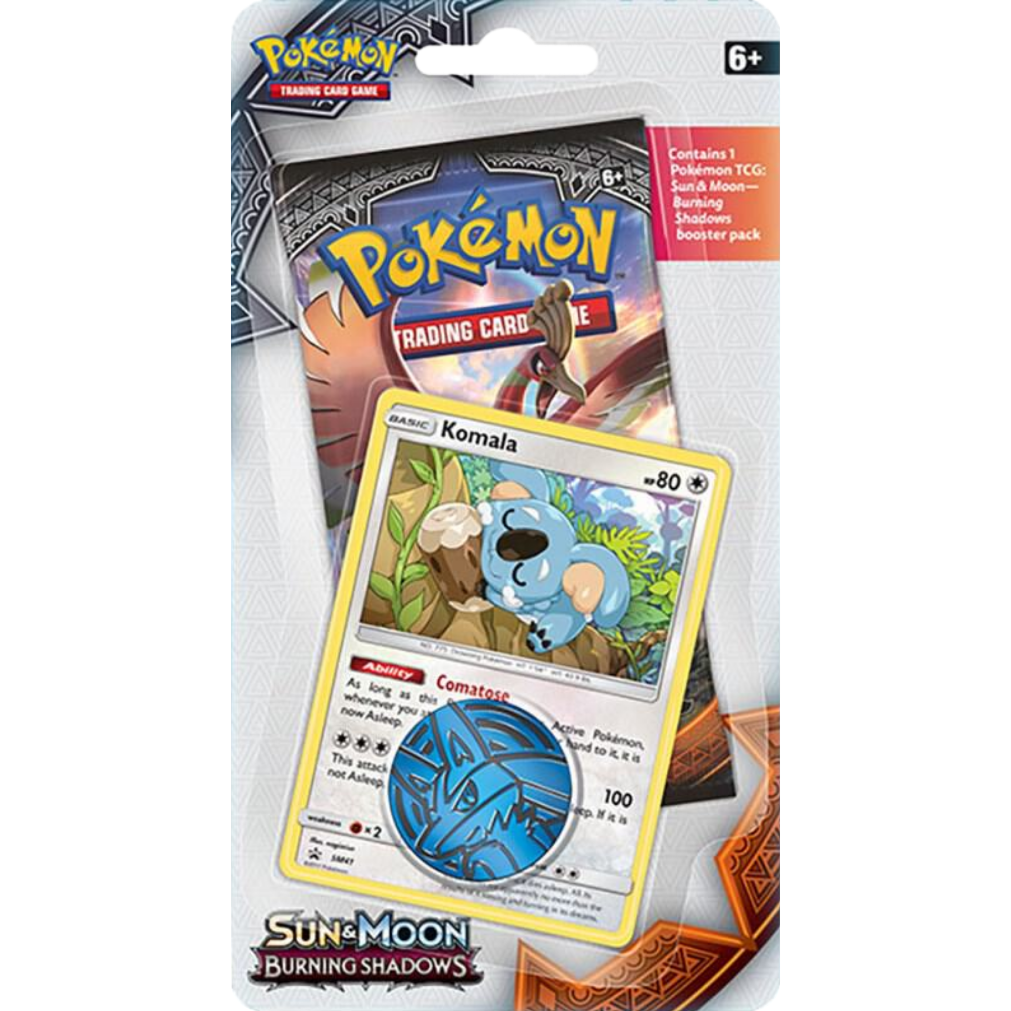 Burning Shadows Single Pack Blister - Komala ( Sun & Moon ) Pokemon TCG