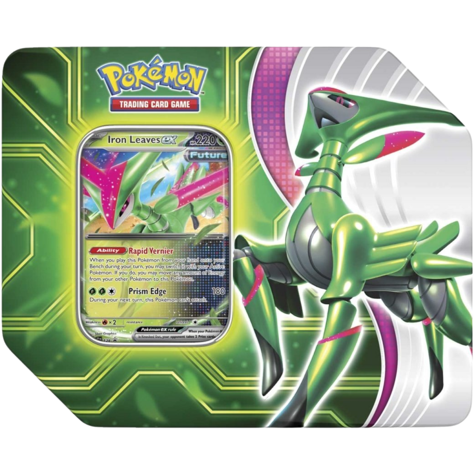 Paradox Clash Tin - Iron Leaves ex ( Scarlet & Violet ) Pokemon TCG