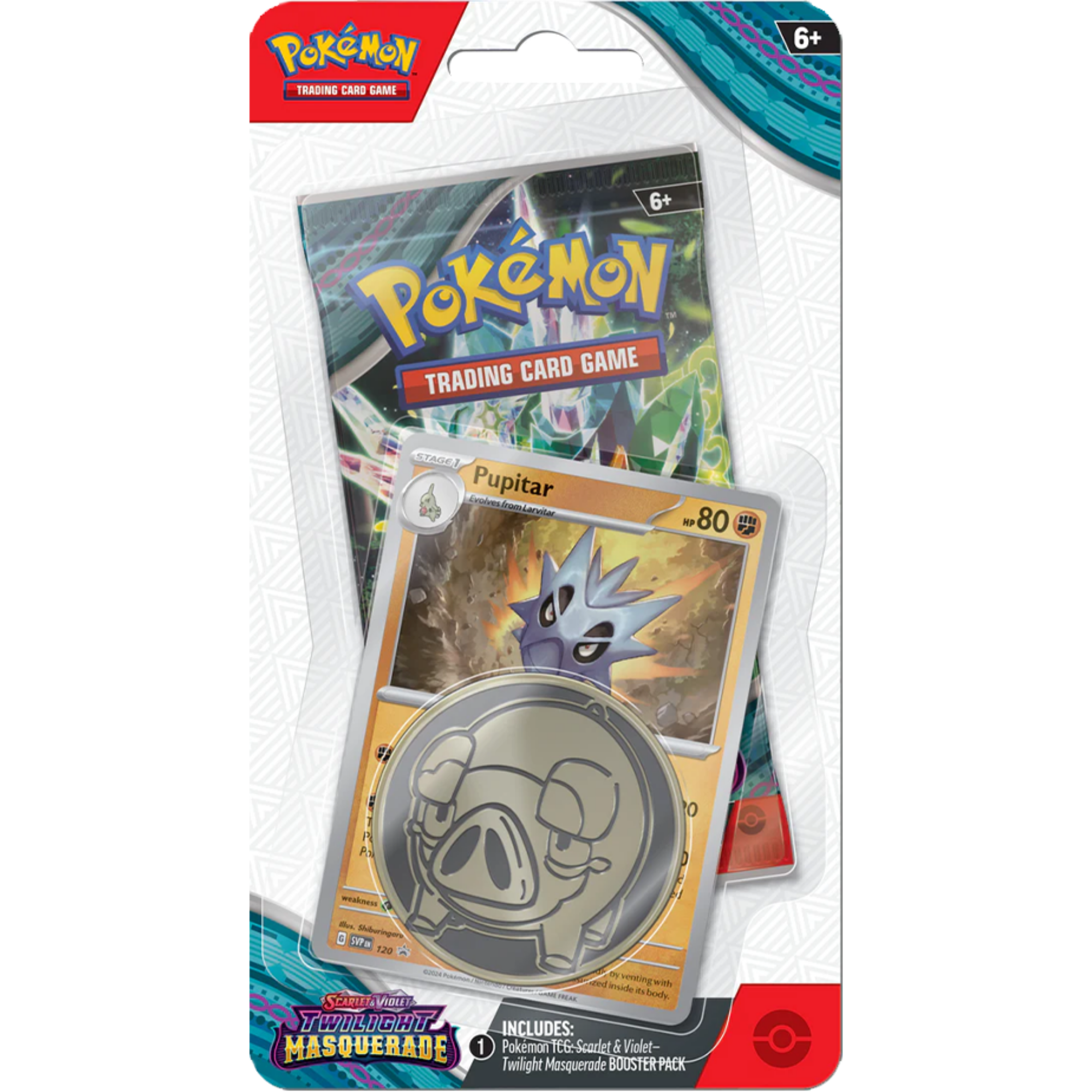 Twilight Masquerade Checklane Blister - Pupitar ( Scarlet & Violet ) Pokemon TCG