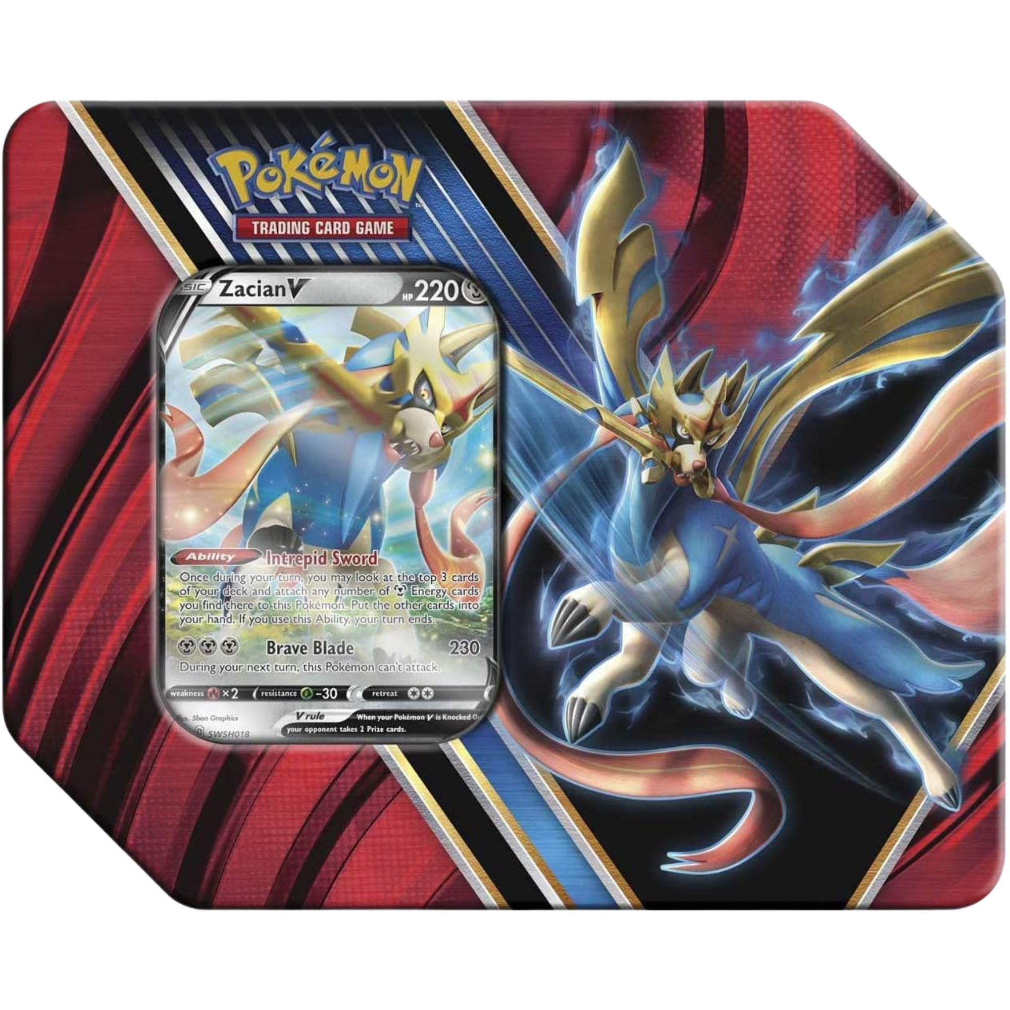 Legends of Galar Tin - Zacian V ( Sword & Shield ) Pokemon TCG