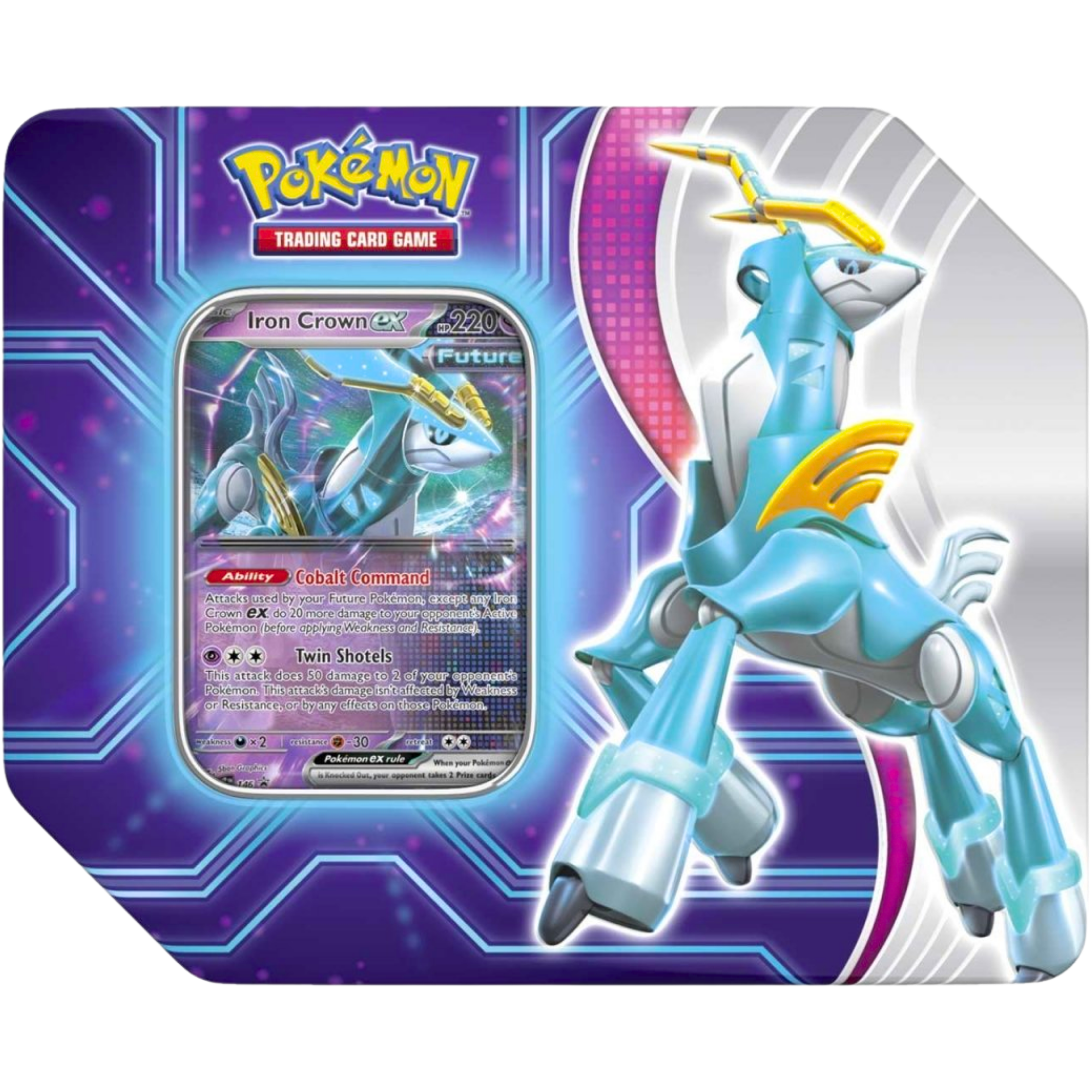 Paradox Destinies Tin - Iron Crown ex ( Scarlet & Violet ) Pokemon TCG