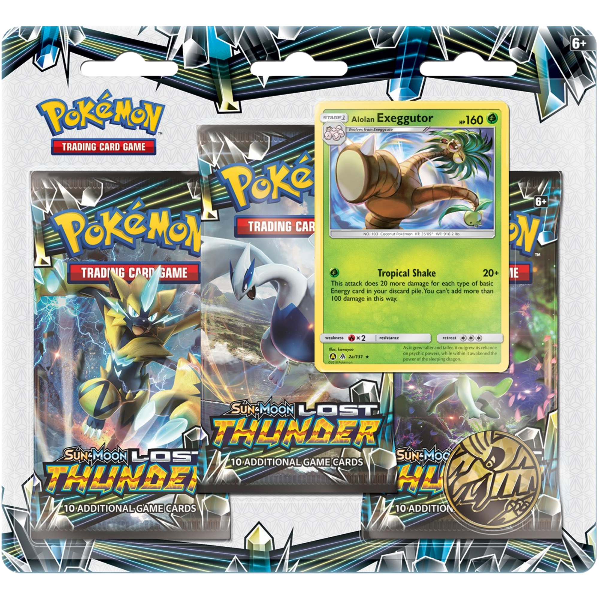 Lost Thunder 3-Pack Blister - Alolan Exeggutor ( Sun & Moon ) Pokemon TCG