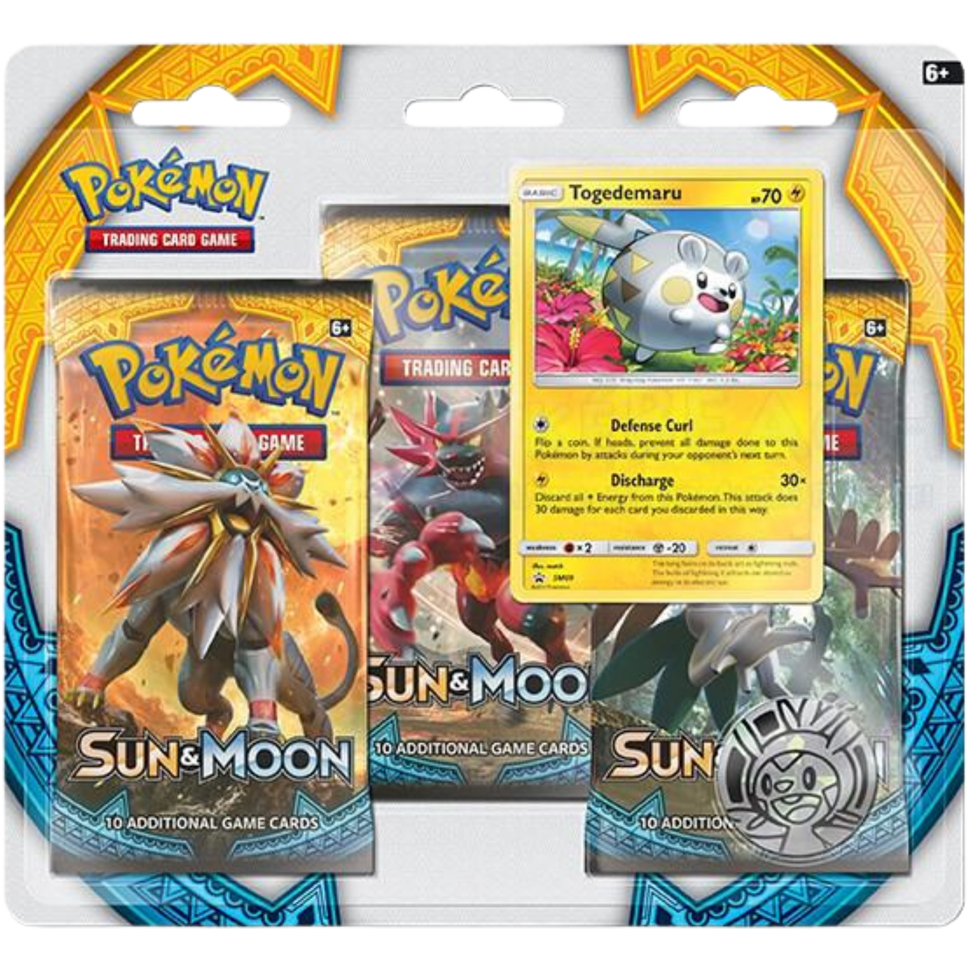 Sun & Moon Base Set 3-Pack Blister - Togedemaru ( Sun & Moon ) Pokemon TCG
