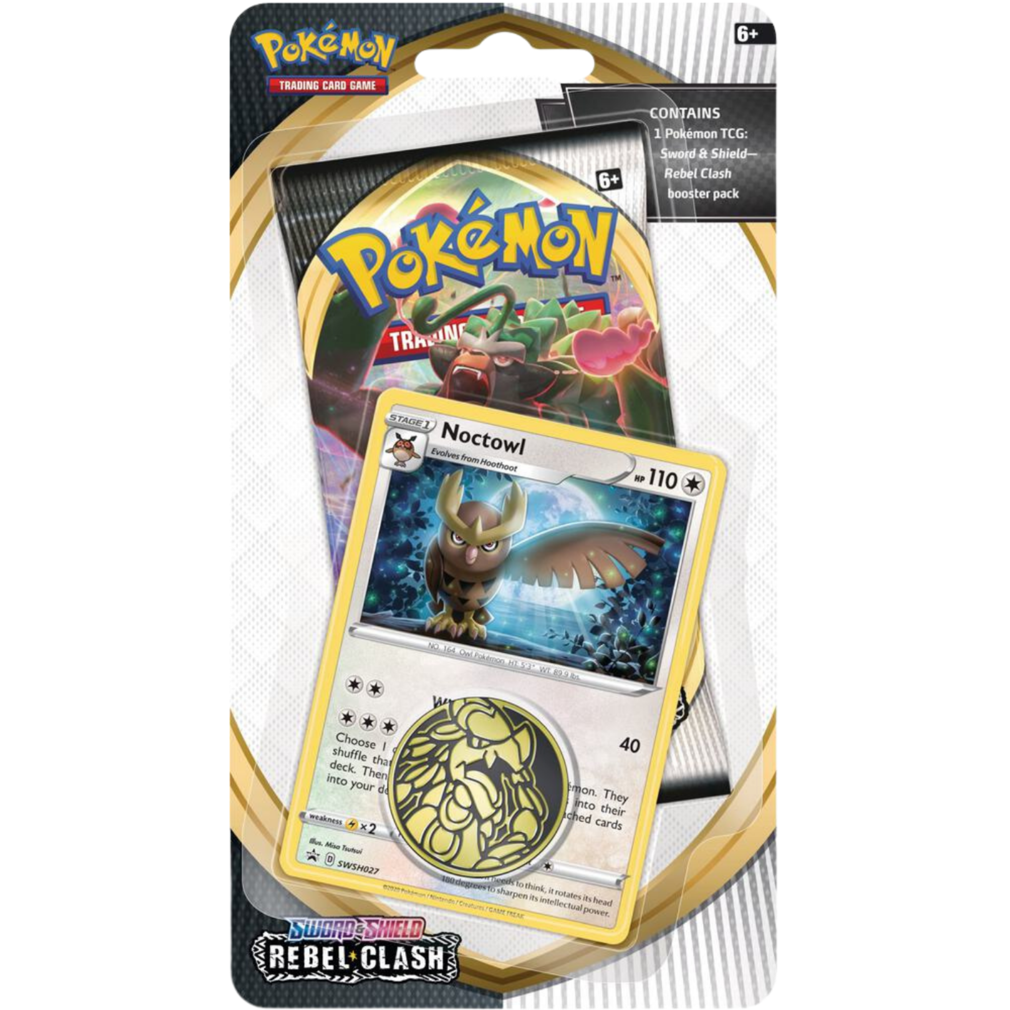 Rebel Clash Single Pack Blister - Noctowl ( Sword & Shield ) Pokemon TCG