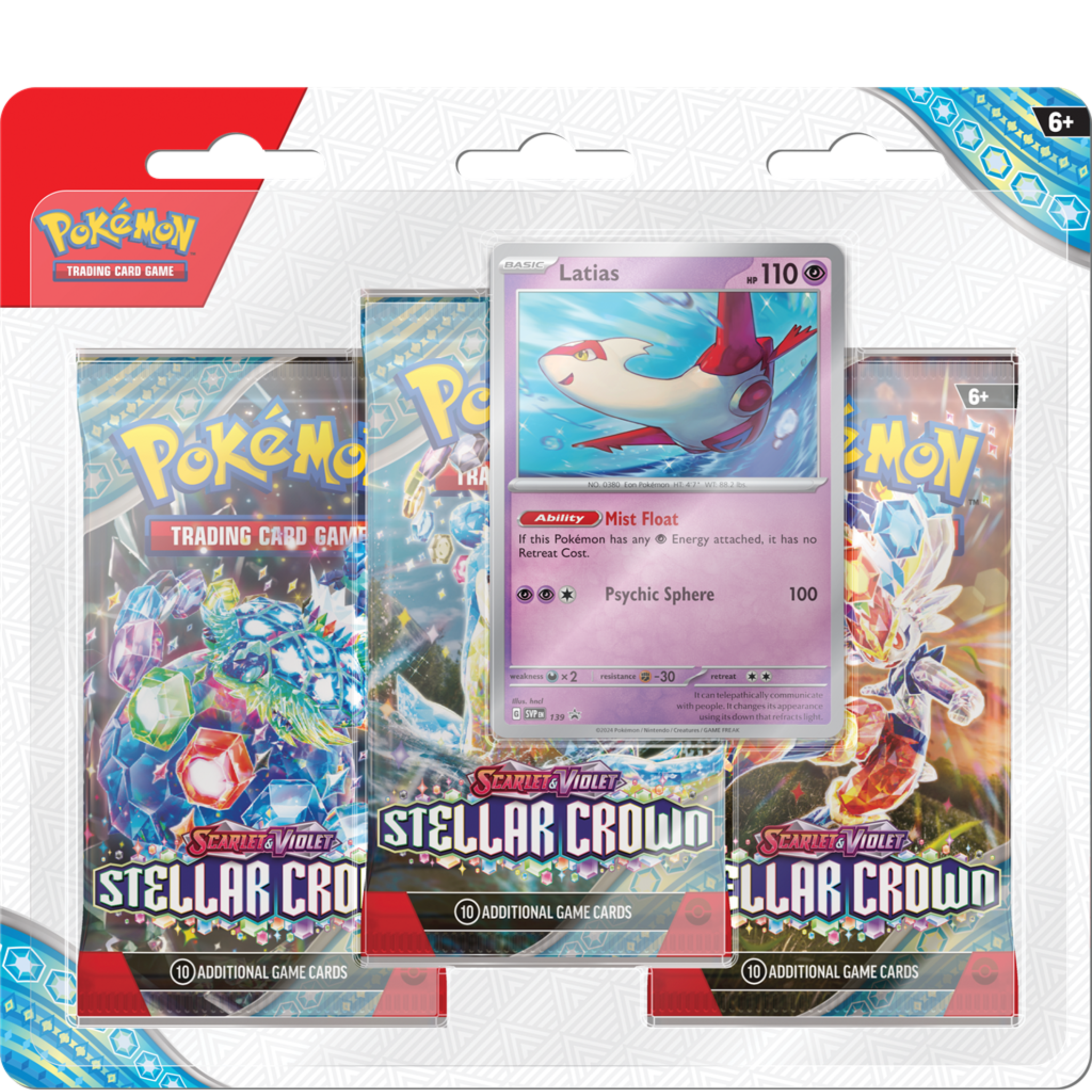 Stellar Crown 3-Pack Blister - Latias Promo ( Scarlet & Violet ) Pokemon TCG