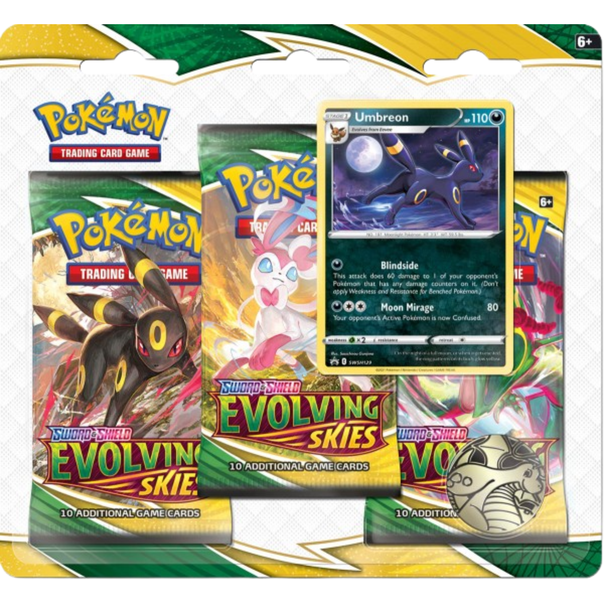 Evolving Skies 3-Pack Blister - Umbreon ( Sword & Shield ) Pokemon TCG
