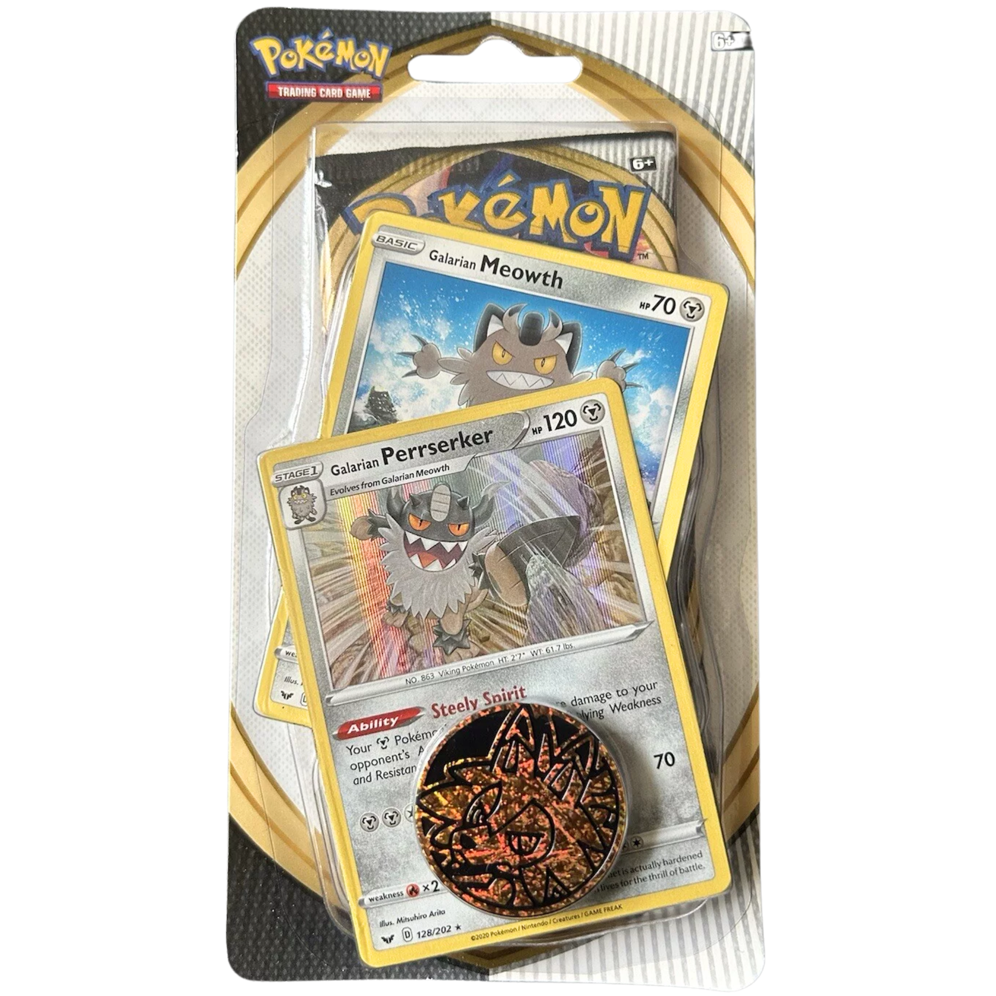 Rebel Clash Blister Pack - Meowth & Perrserker ( Sword & Shield ) Pokemon TCG