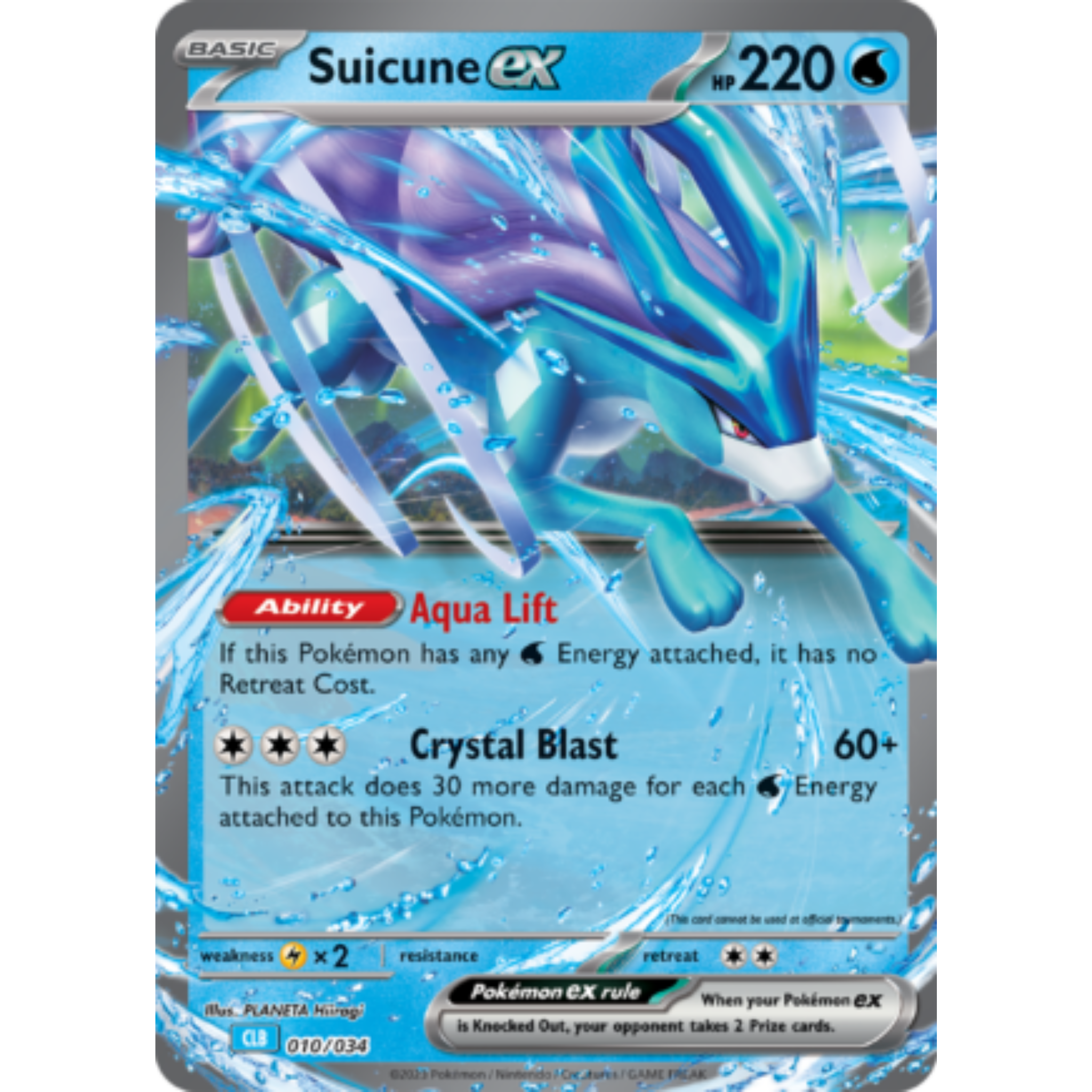 pokemon suicune card Raikou entei gx V vstar custom holographic Water Aurora Wave (30) Flip 2 coins Suicune ex (010/034) [Trading Card