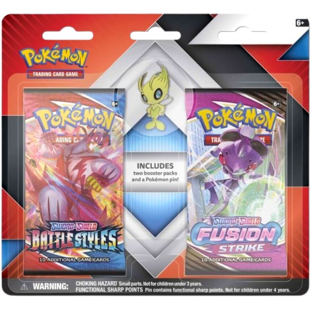 Celebi Collector's Pin 2-Pack Blister ( Sword & Shield ) Pokemon TCG