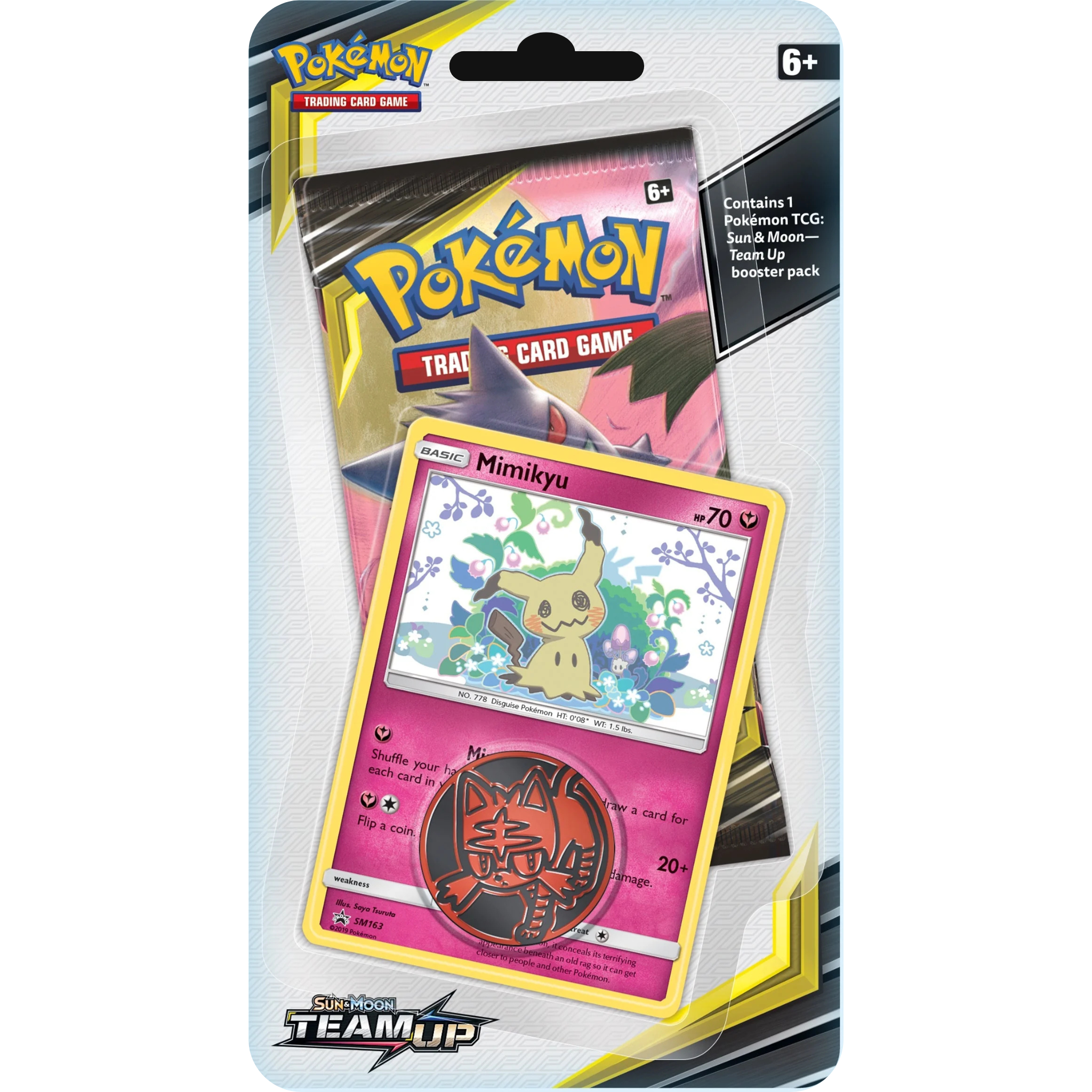Team Up Checklane Blister - Mimikyu Artwork ( Sun & Moon ) Pokemon TCG