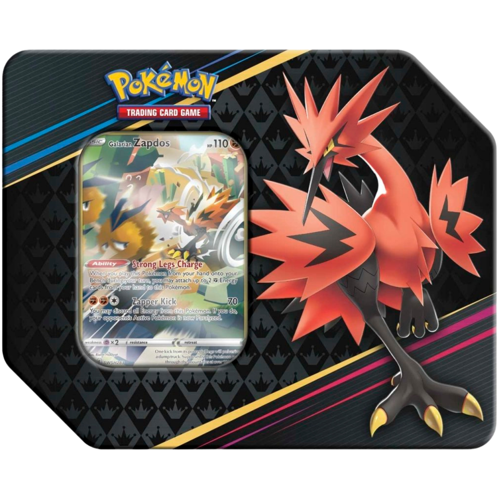 Crown Zenith Tin - Galarian Zapdos ( Sword & Shield ) Pokemon TCG