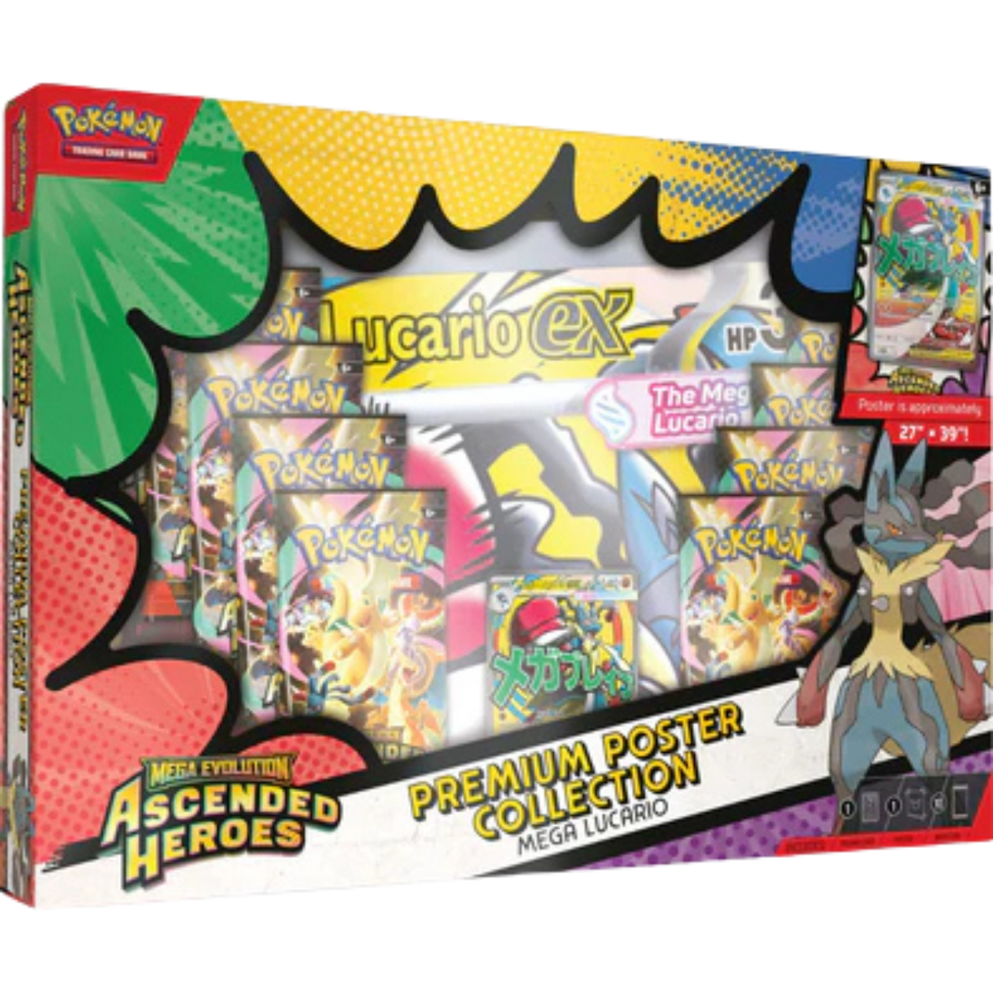 Ascended Heroes Premium Poster Collection - Mega Lucario ( Mega Evolution ) Pokemon TCG