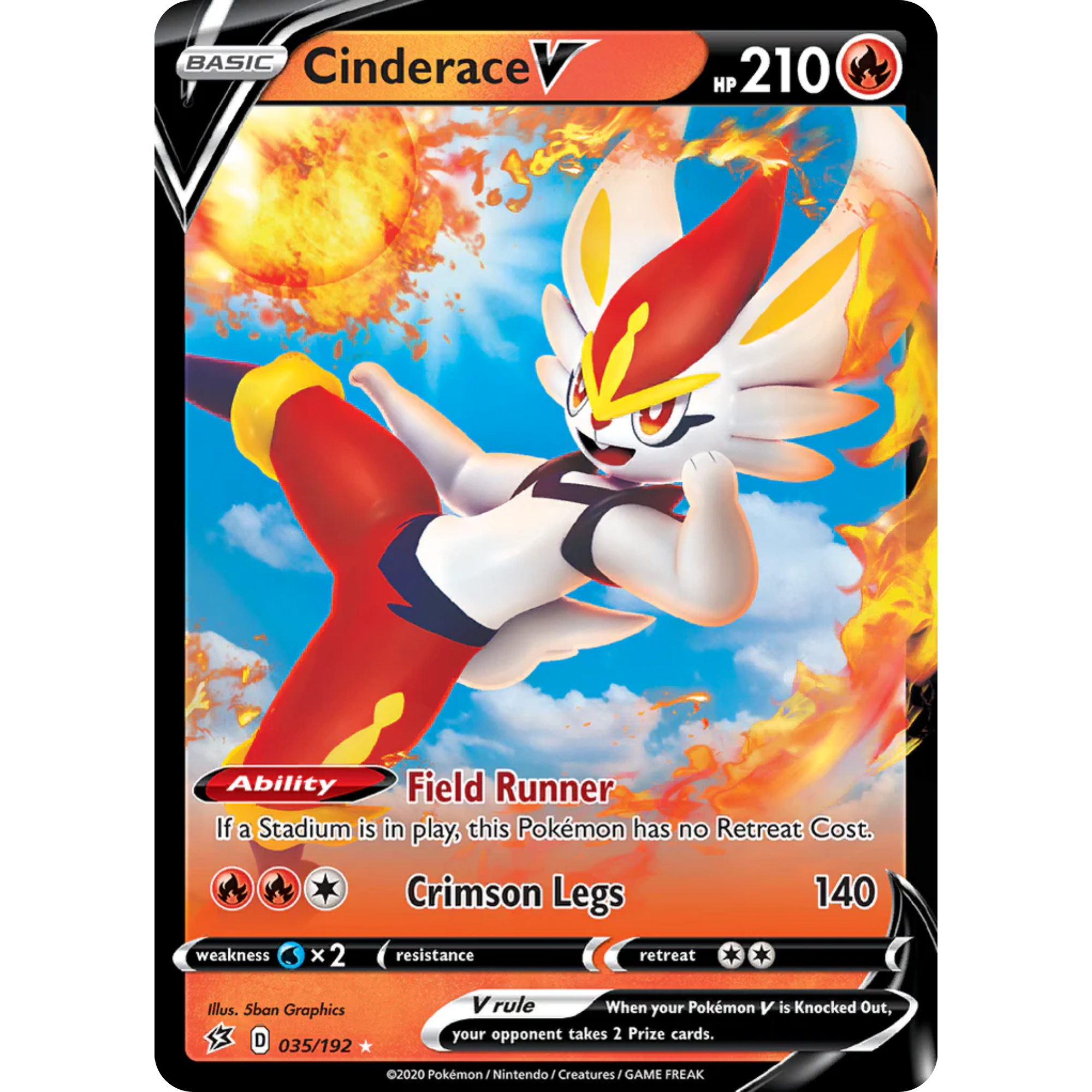Cinderace V (035/192) [Sword & Shield: Rebel Clash]