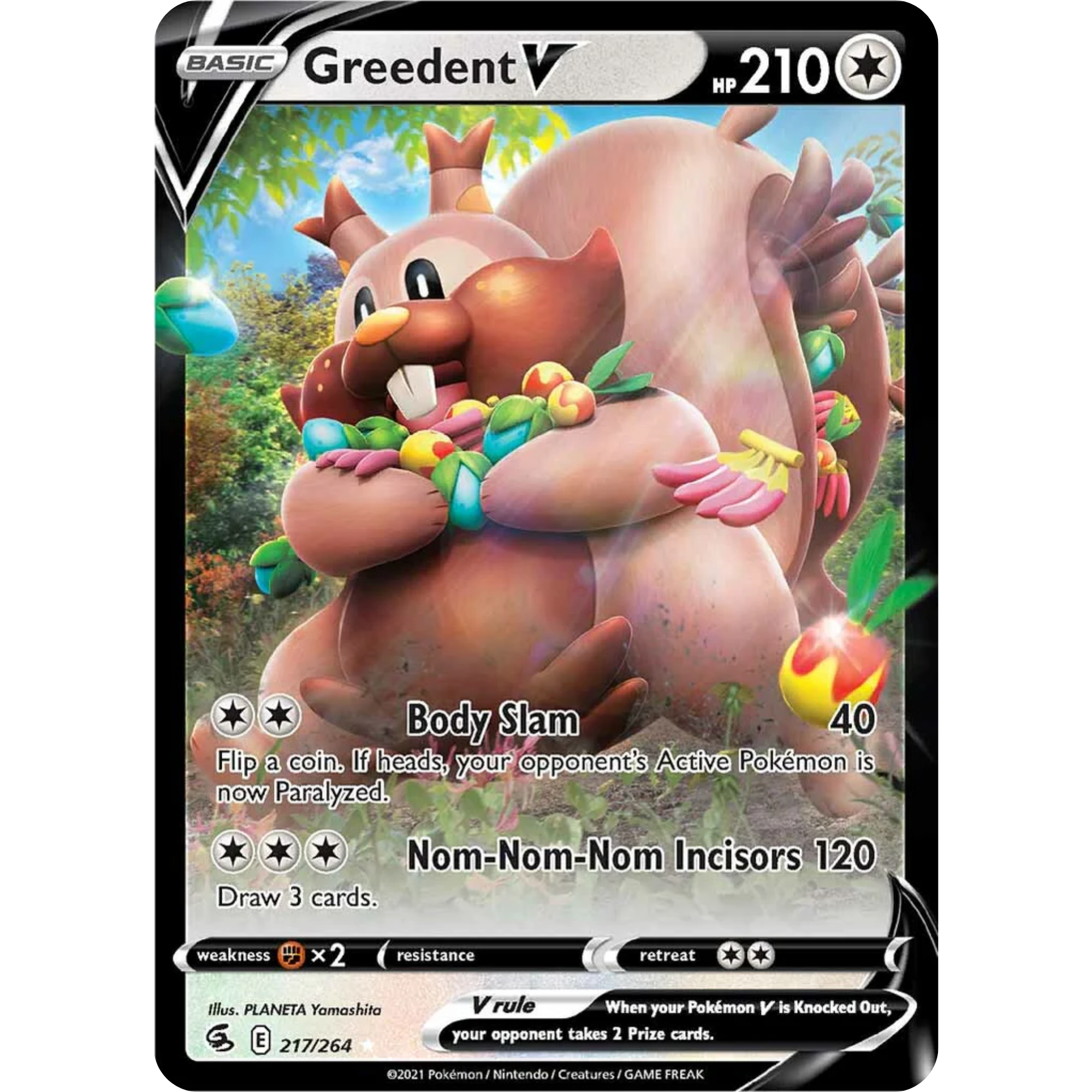 Greedent V (217/264) [Sword & Shield: Fusion Strike]