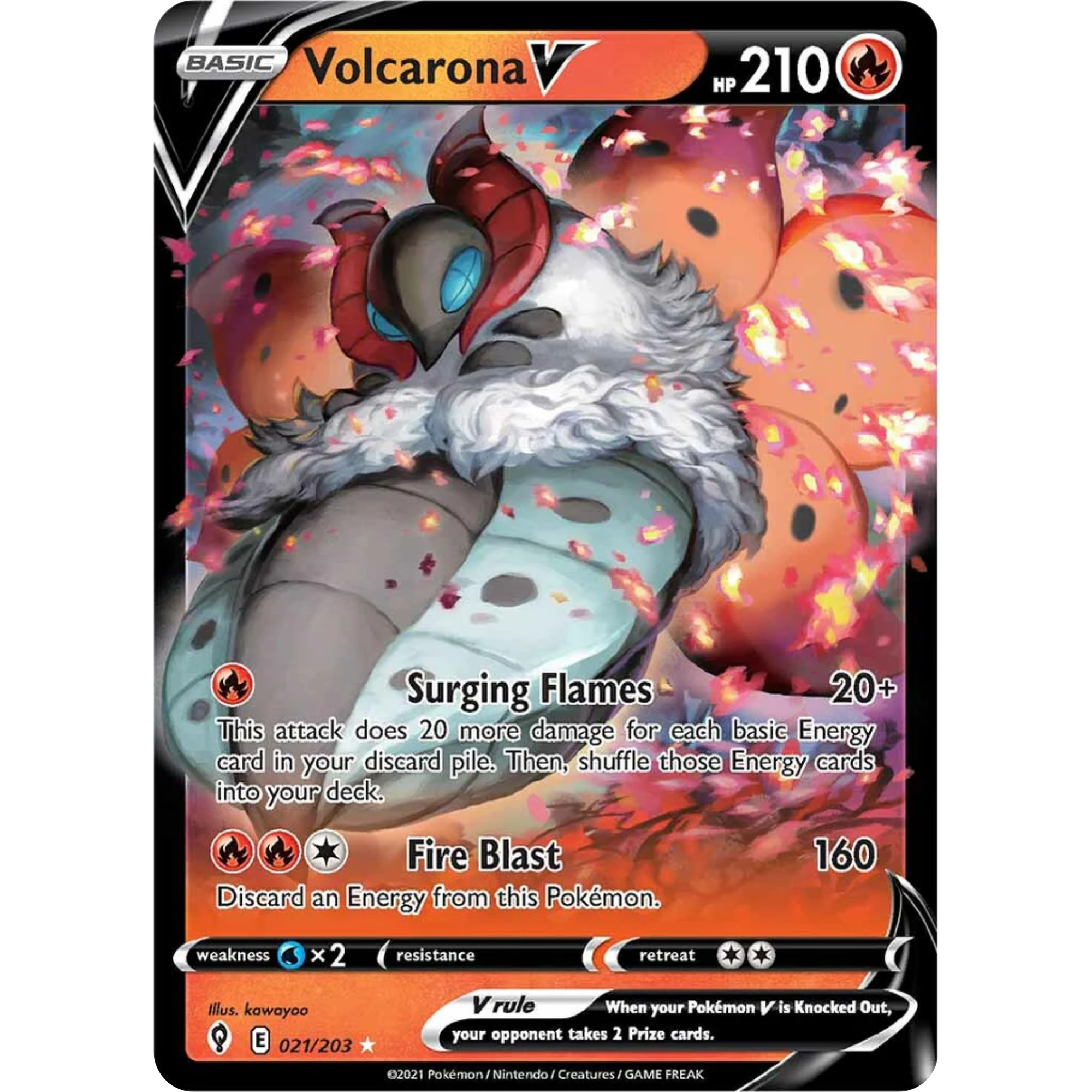 Volcarona V (021/203) [Sword & Shield: Evolving Skies]