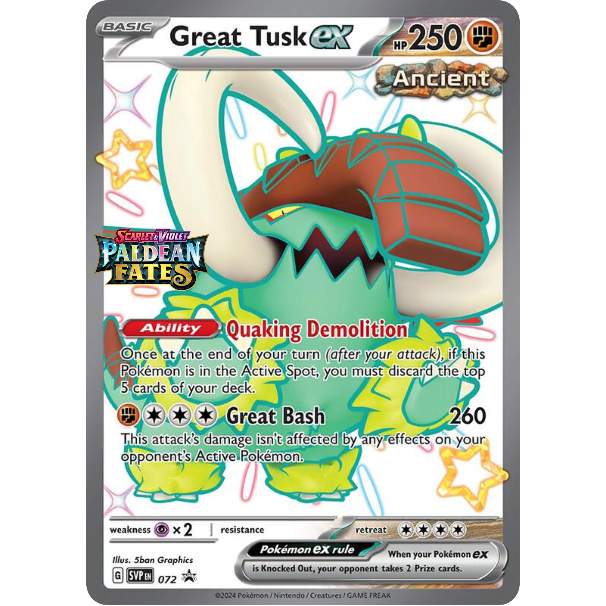 Great Tusk ex (072) (Jumbo Card) [Scarlet & Violet: Black Star Promos]