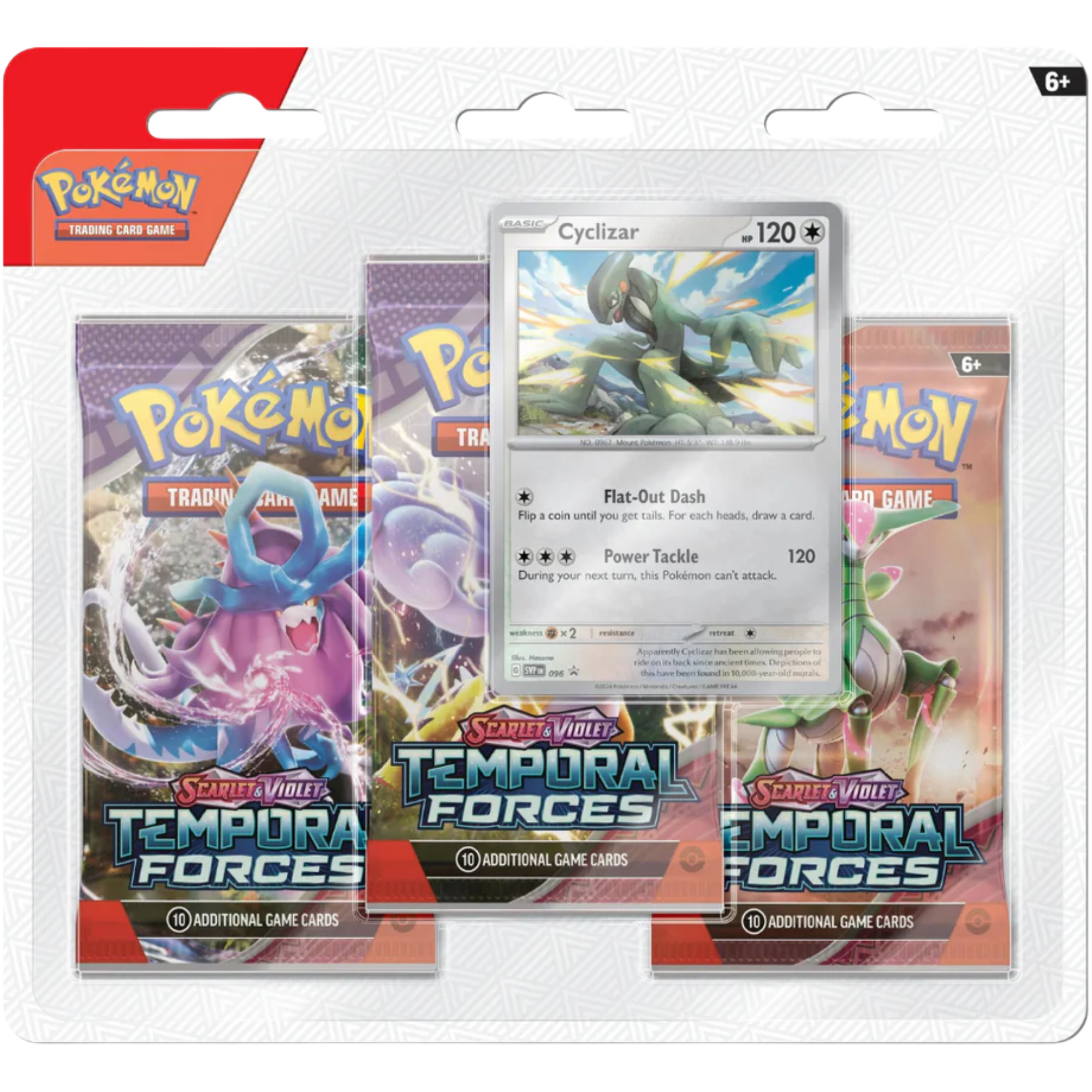 Temporal Forces 3-Pack Blister - Cyclizar ( Scarlet & Violet ) Pokemon TCG
