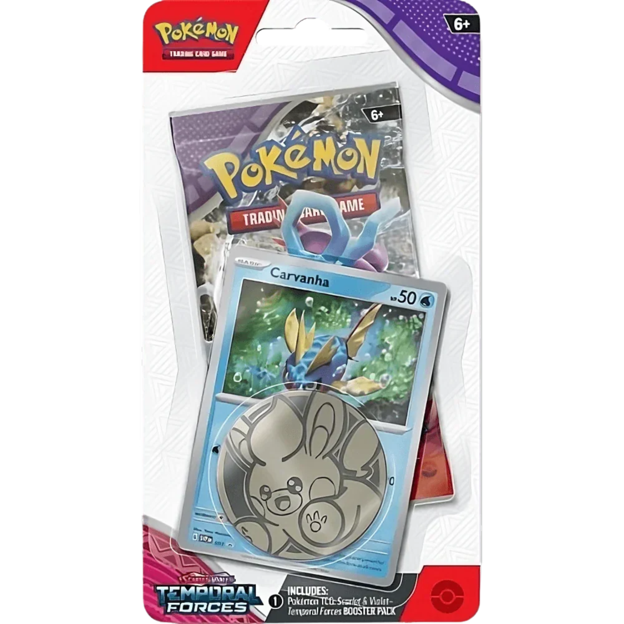 Temporal Forces Single Pack Blister - Carvanha ( Scarlet & Violet ) Pokemon TCG