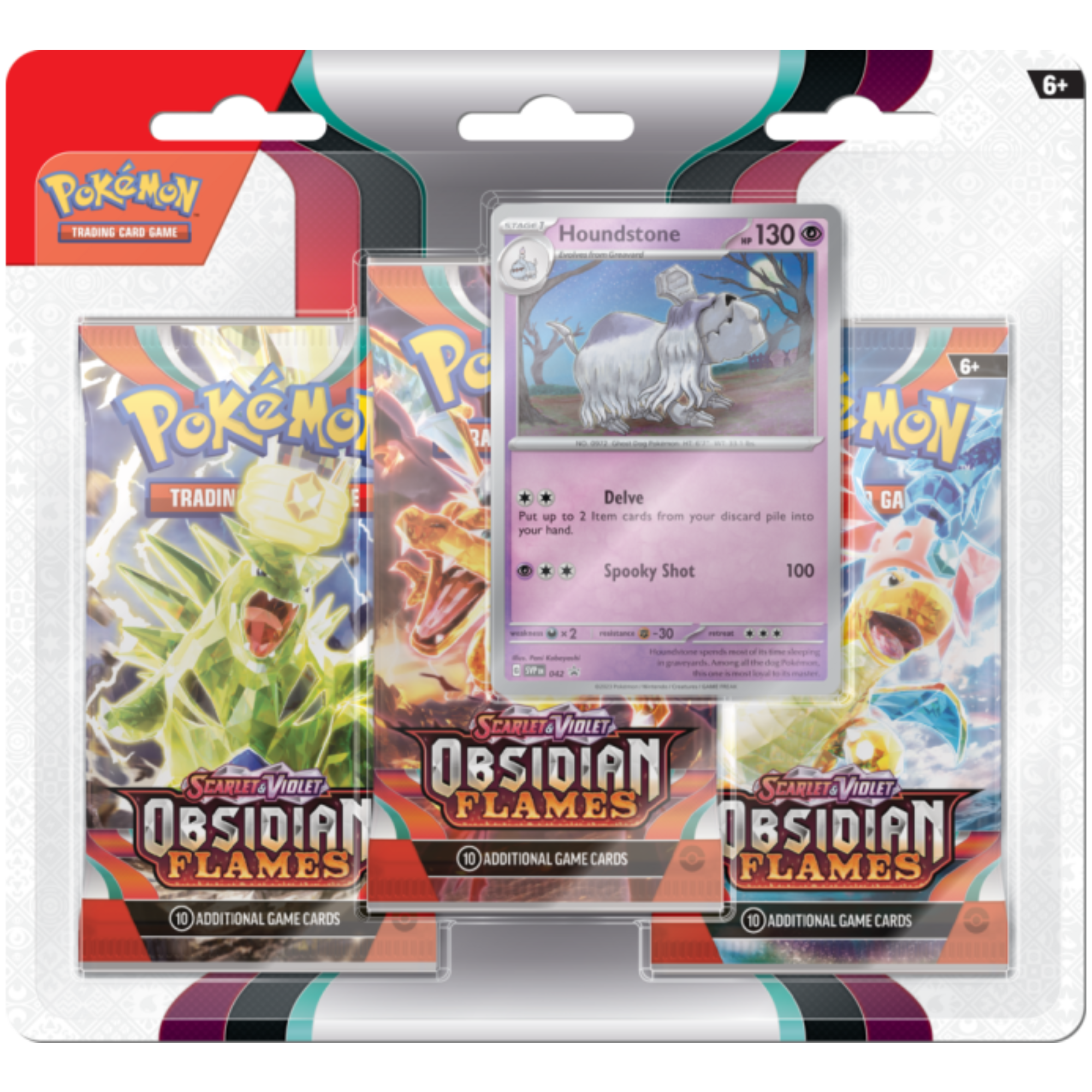 Obsidian Flames 3-Pack Blister - Houndstone ( Scarlet & Violet ) Pokemon TCG