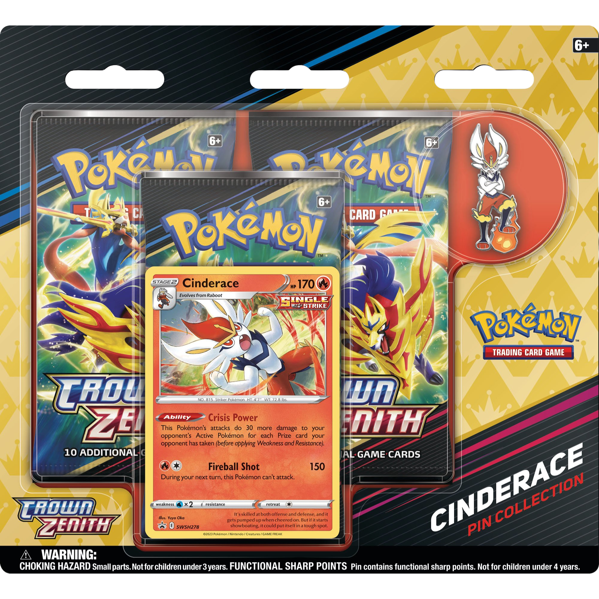 Crown Zenith Pin Collection - Cinderace ( Sword & Shield ) Pokemon TCG