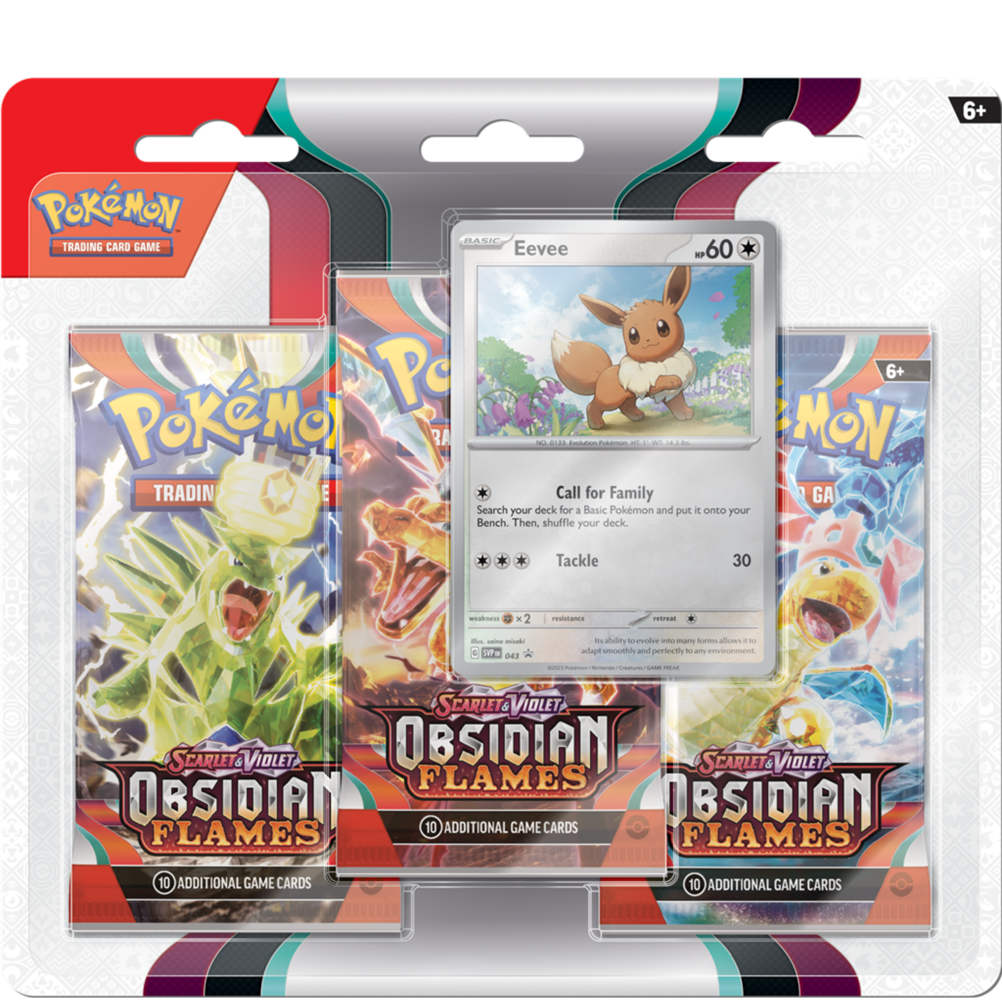 Obsidian Flames 3-Pack Blister - Eevee ( Scarlet & Violet ) Pokemon TCG