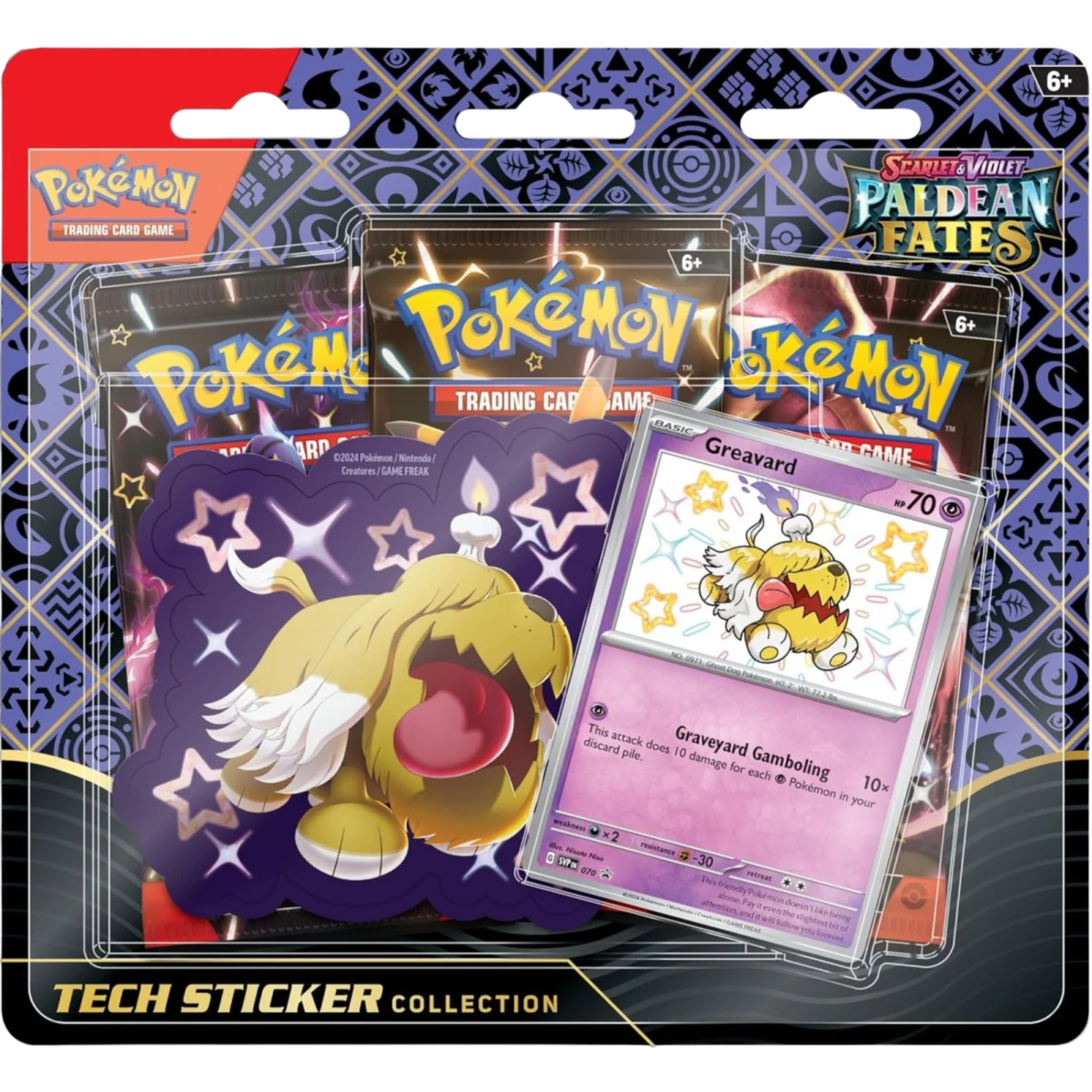 Paldean Fates Tech Sticker Collection Blister - Greavard ( Scarlet & Violet ) Pokemon TCG