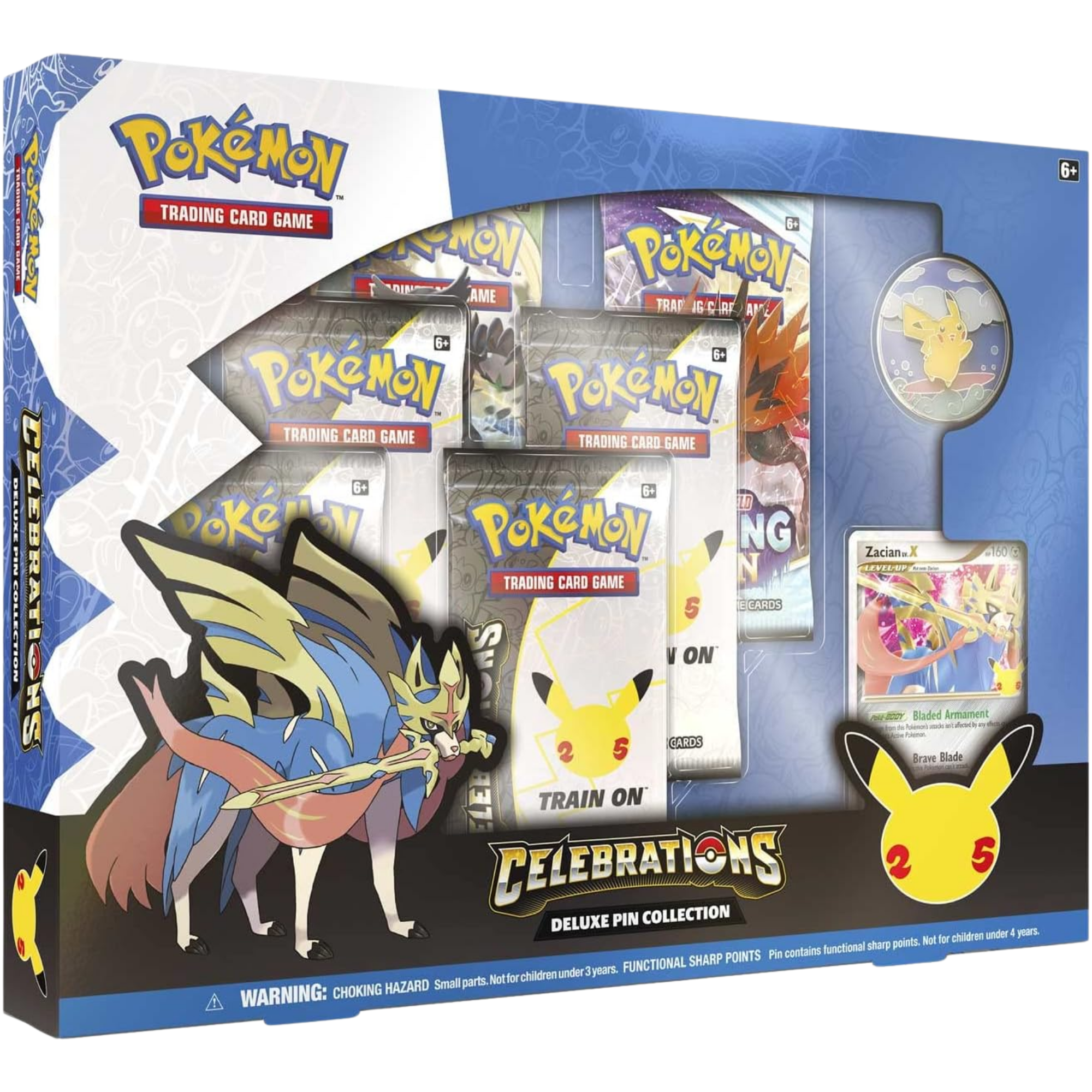 Zacian Deluxe Pin Collection ( Celebrations ) Pokemon TCG
