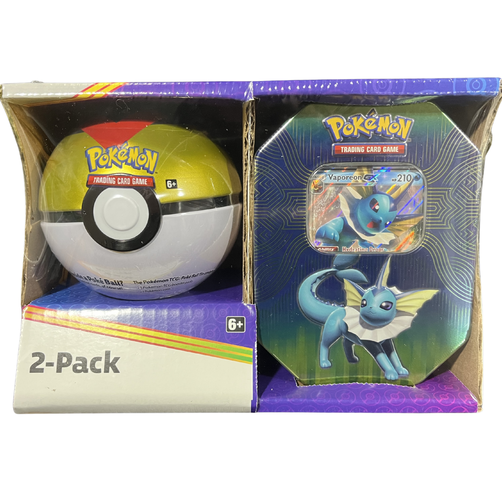Vaporeon GX Elemental Power Tin & Pokeball 2-Pack ( Sun & Moon ) Pokem Vaporeon GX Elemental Power Tin & Pokeball 2-Pack ( Sun & Moon ) Pokem