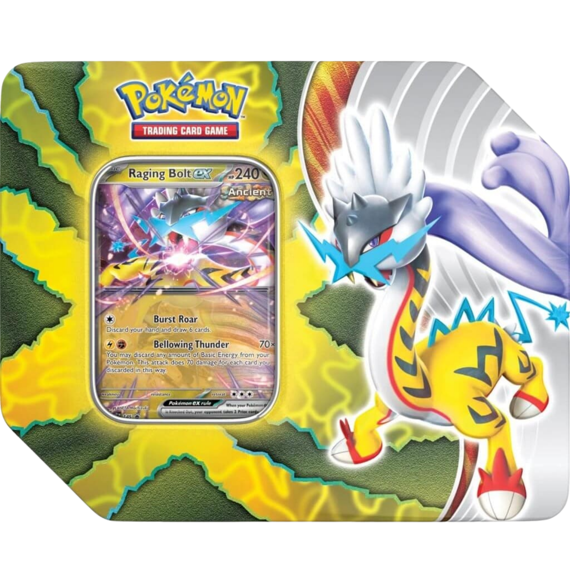 Paradox Destinies Tin - Raging Bolt ex ( Scarlet & Violet ) Pokemon TCG