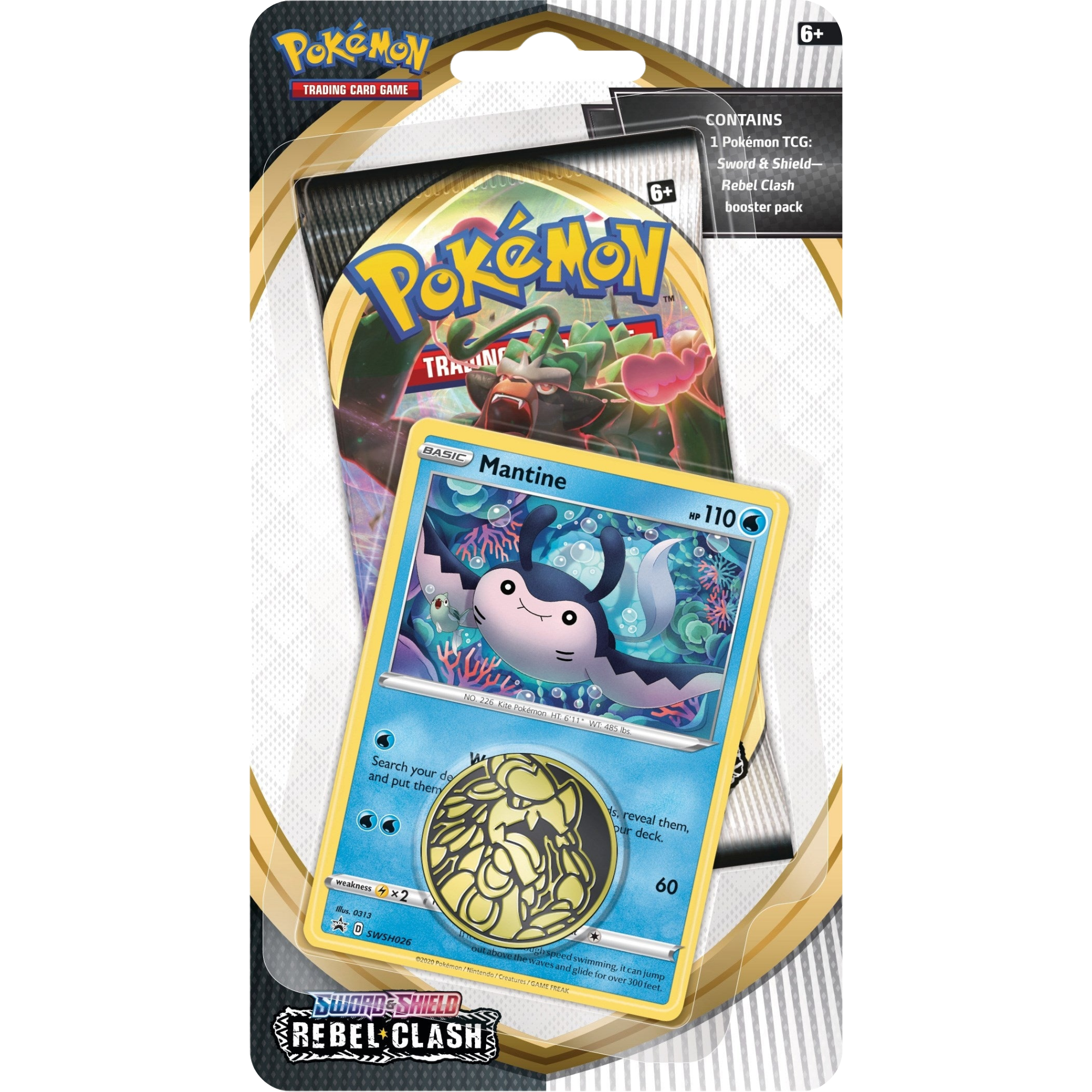 Rebel Clash Single Pack Blister - Mantine ( Sword & Shield ) Pokemon TCG
