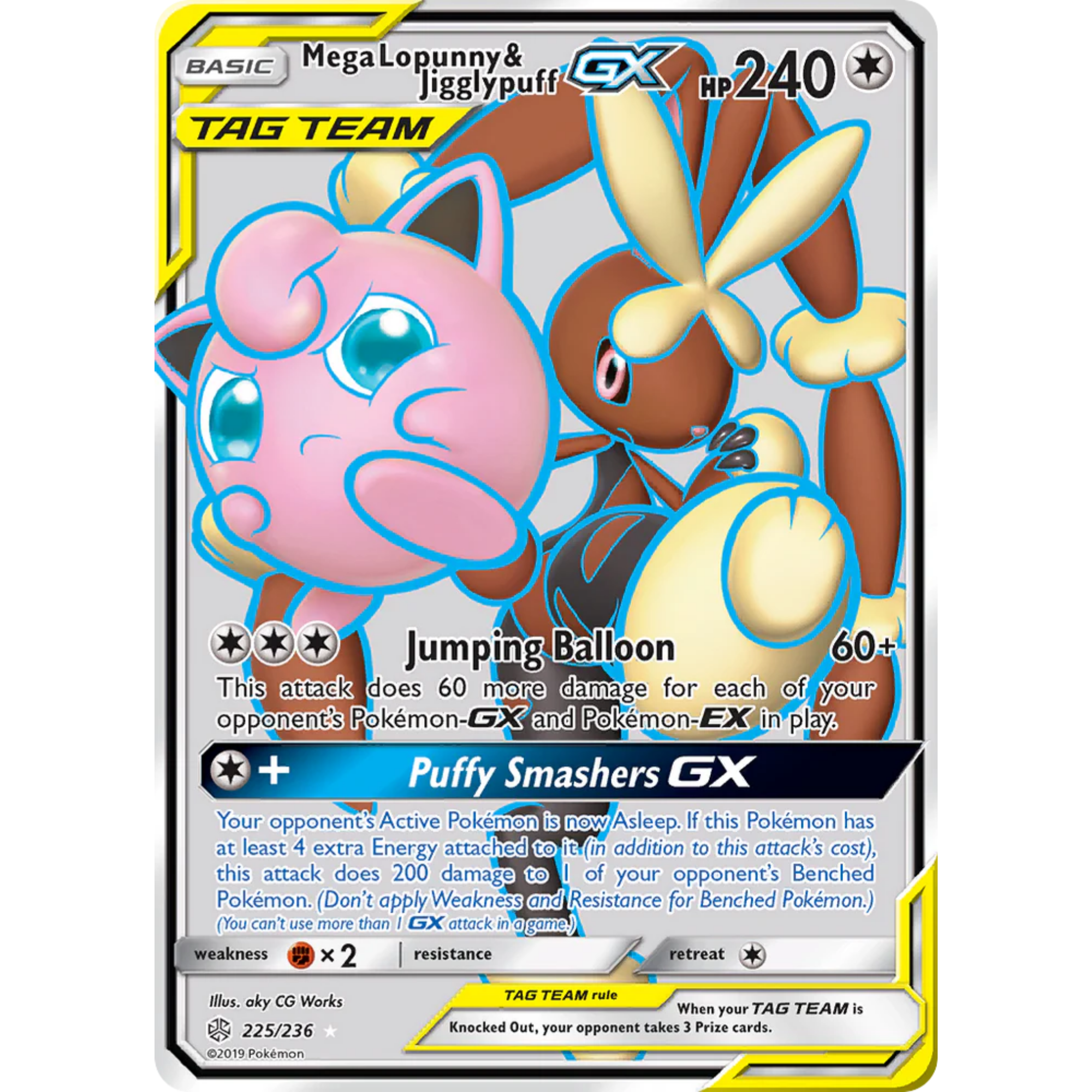Mega Lopunny & Jigglypuff GX (225/236) [Sun & Moon: Cosmic Eclipse]