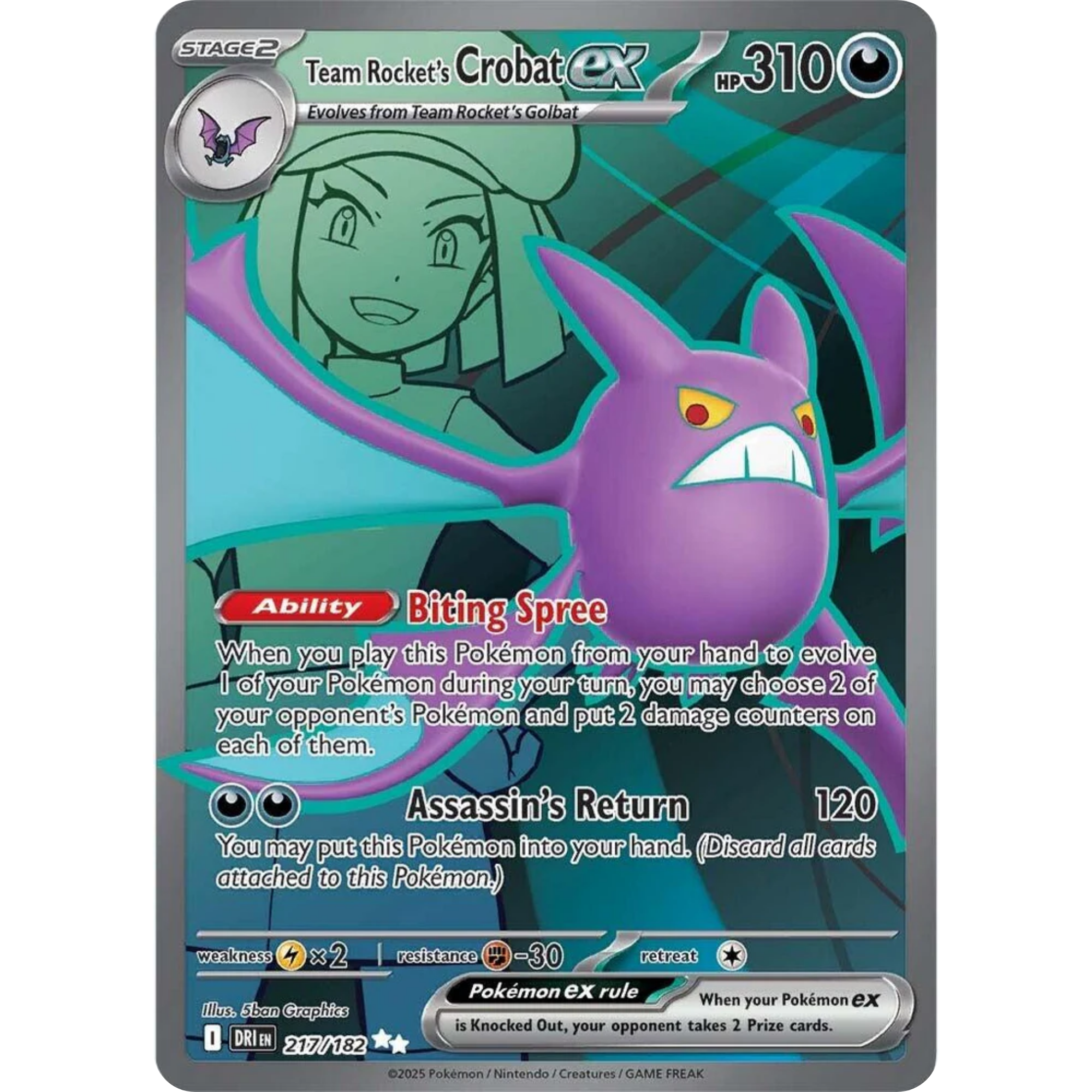 Team Rocket's Crobat ex (217/182) [Scarlet & Violet: Destined Rivals]