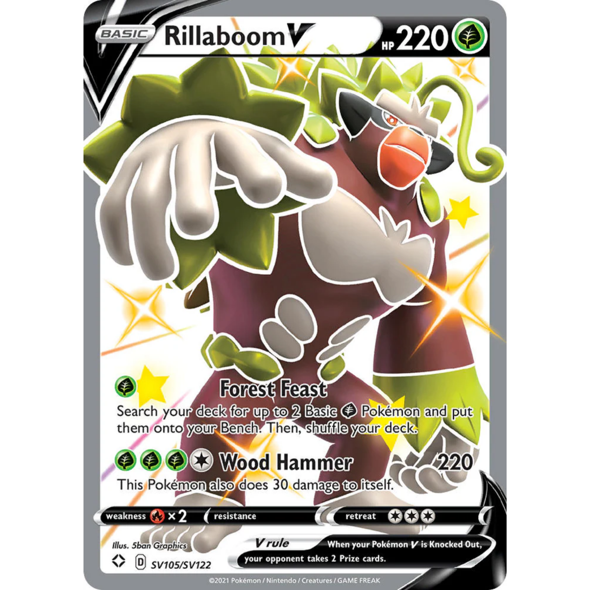 Rillaboom V (SV105/SV122) [Sword & Shield: Shining Fates]