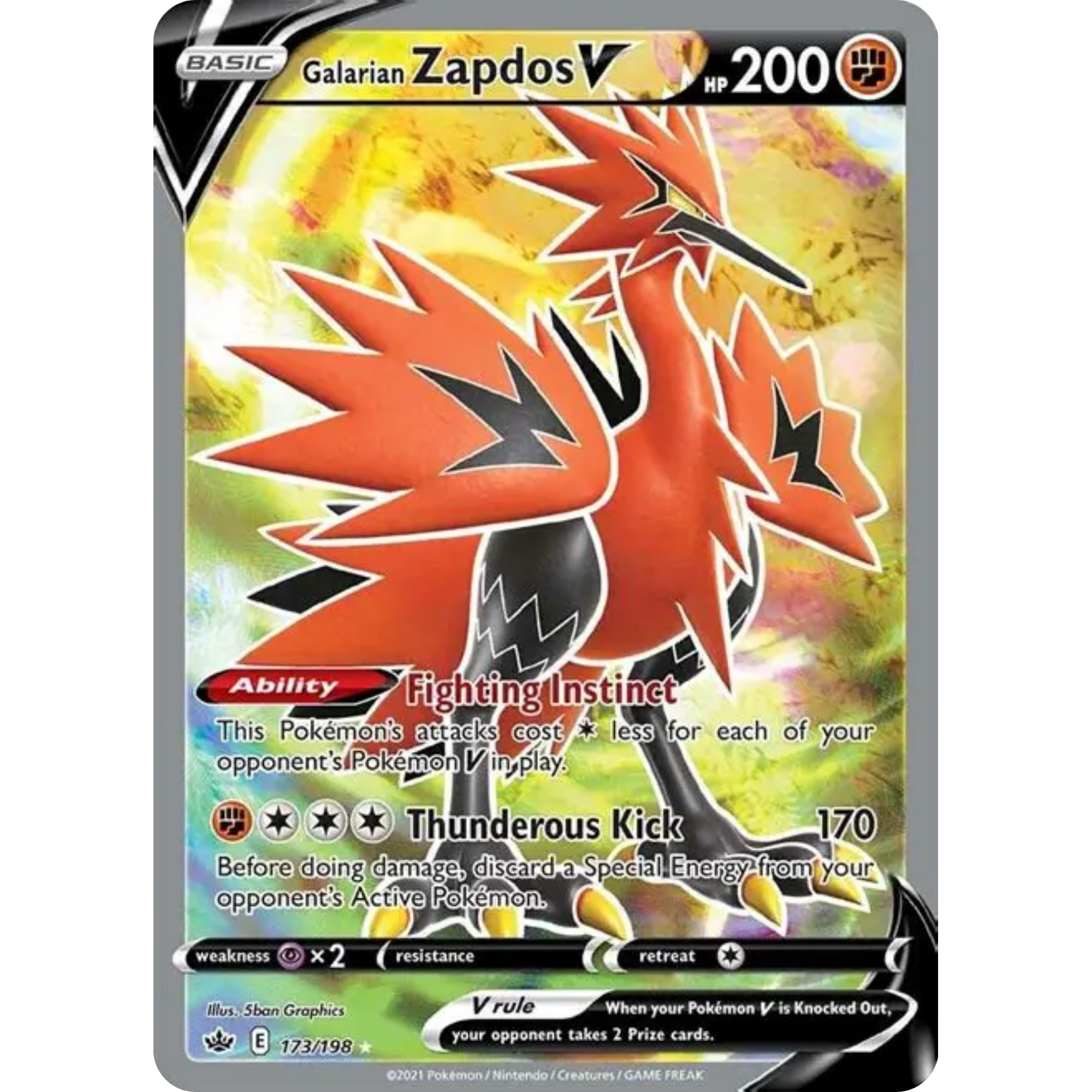 Galarian Zapdos V (173/198) [Sword & Shield: Chilling Reign]