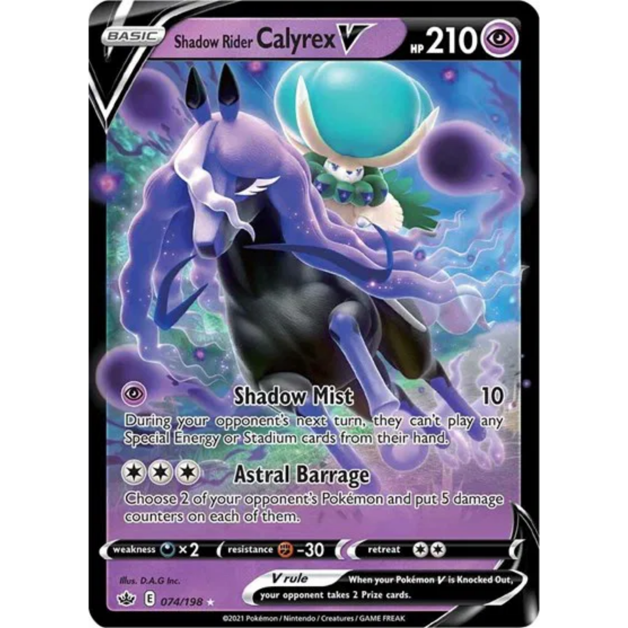 Shadow Rider Calyrex V (074/198) [Sword & Shield: Chilling Reign]