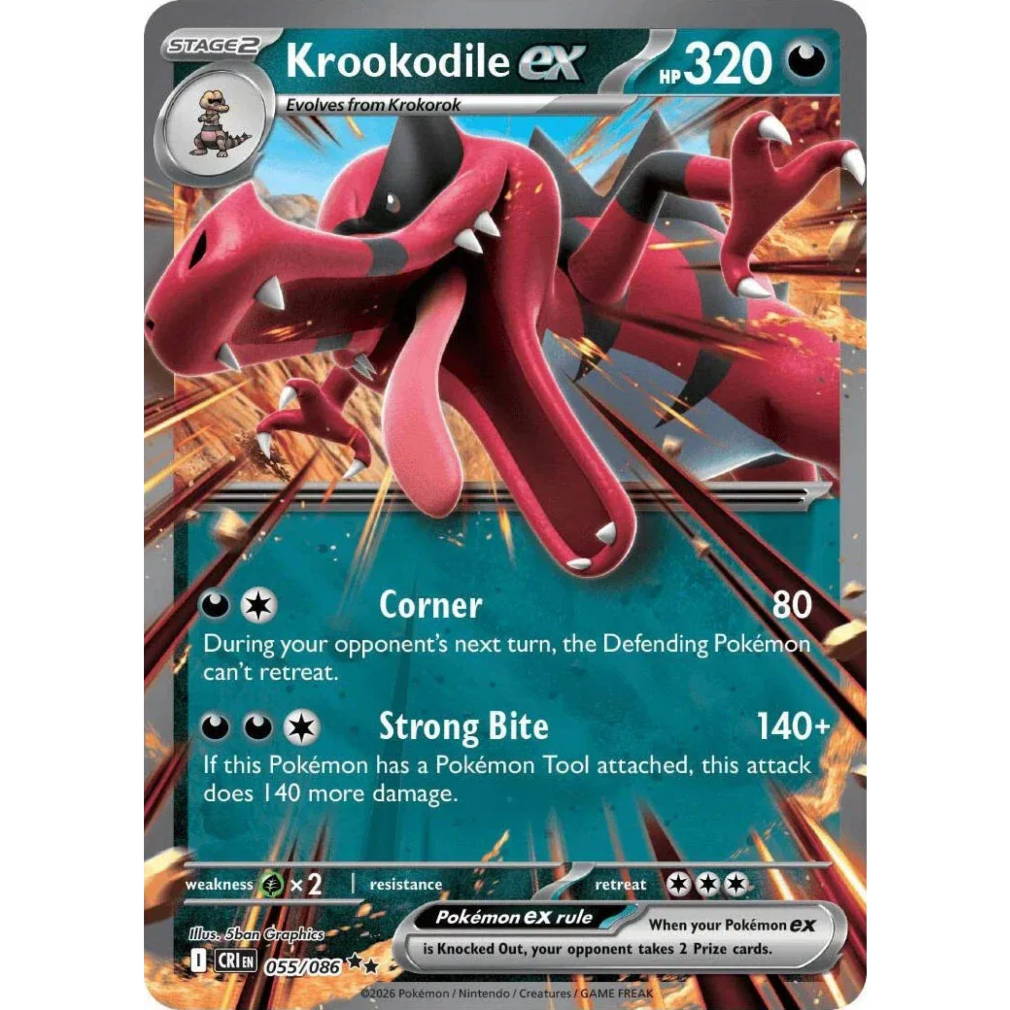Krookodile ex (055/086) [Mega Evolution: Chaos Rising]