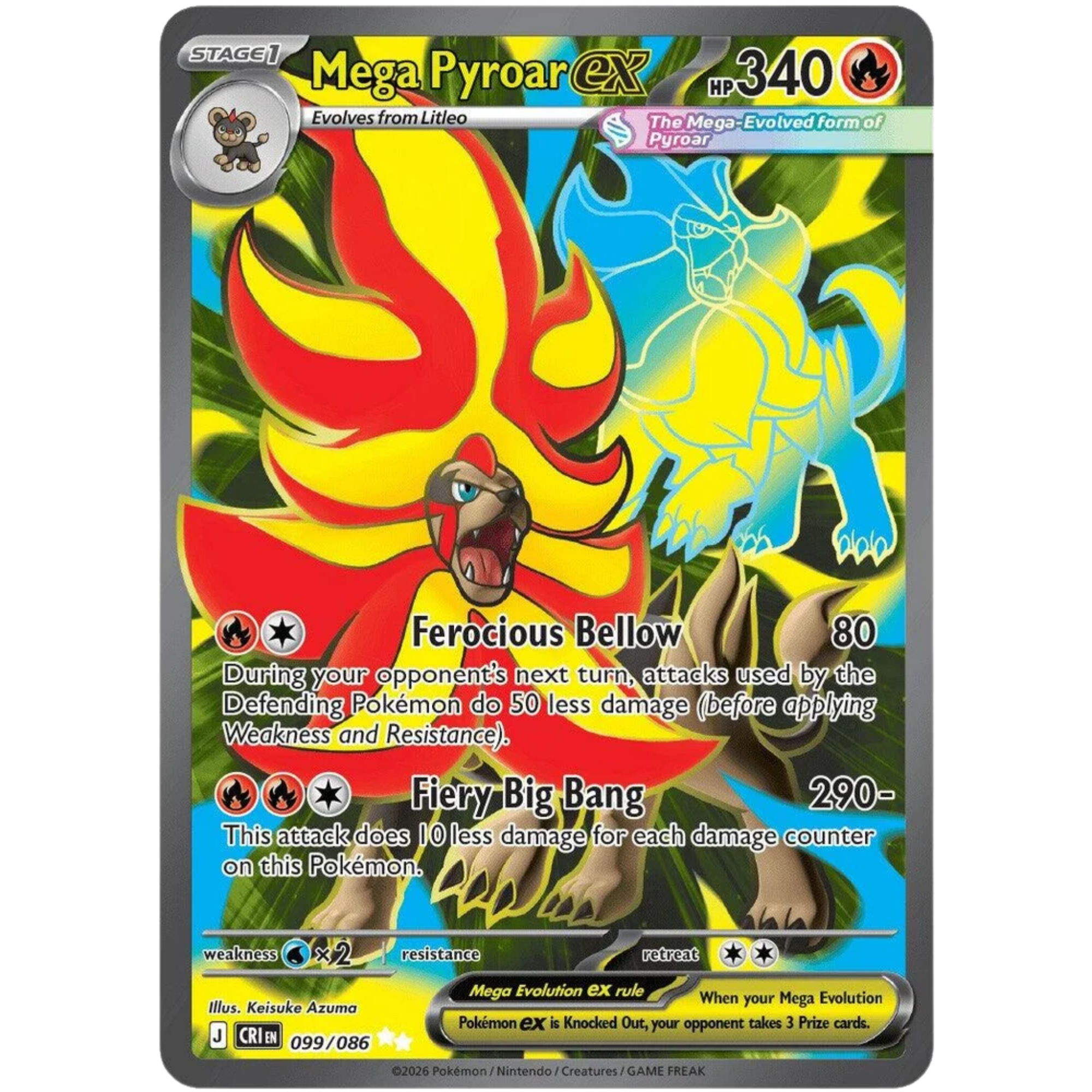 Mega Pyroar ex (099/086) [Mega Evolution: Chaos Rising]
