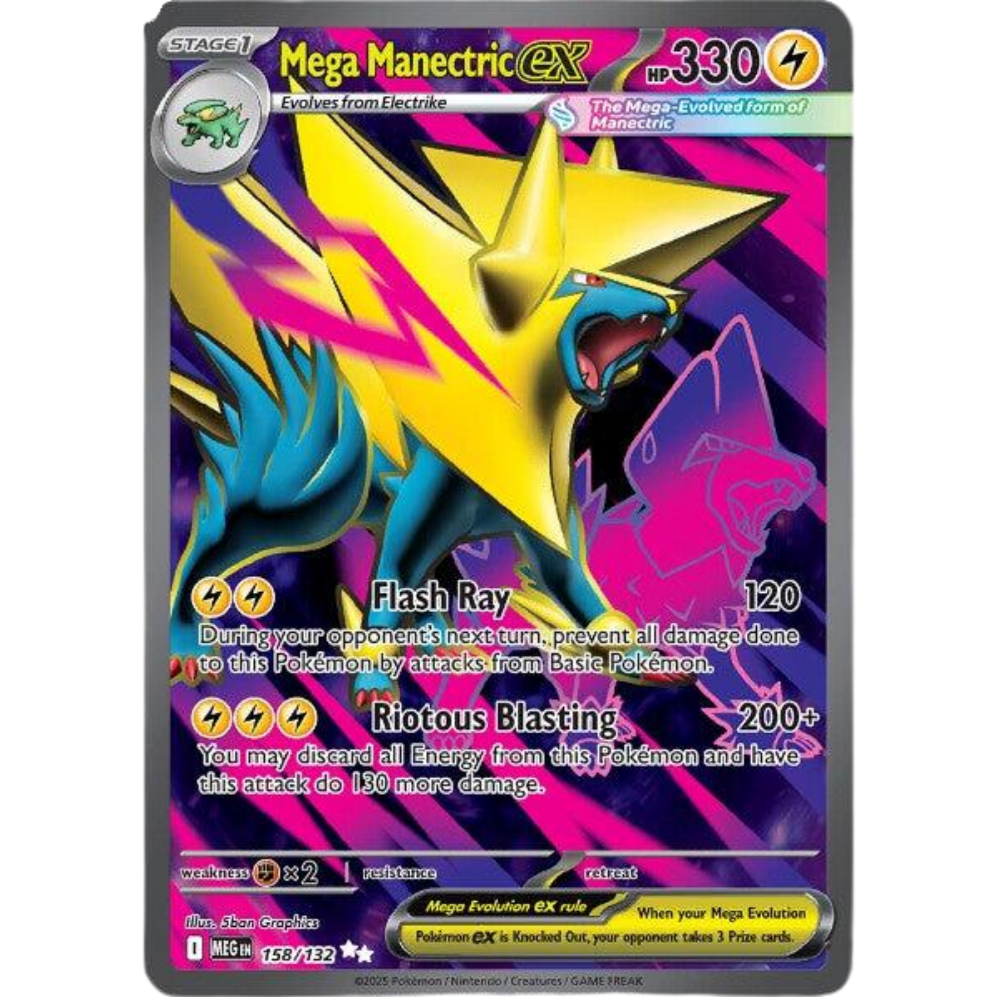 Mega Manectric ex (158/132) [Mega Evolution: Base Set]