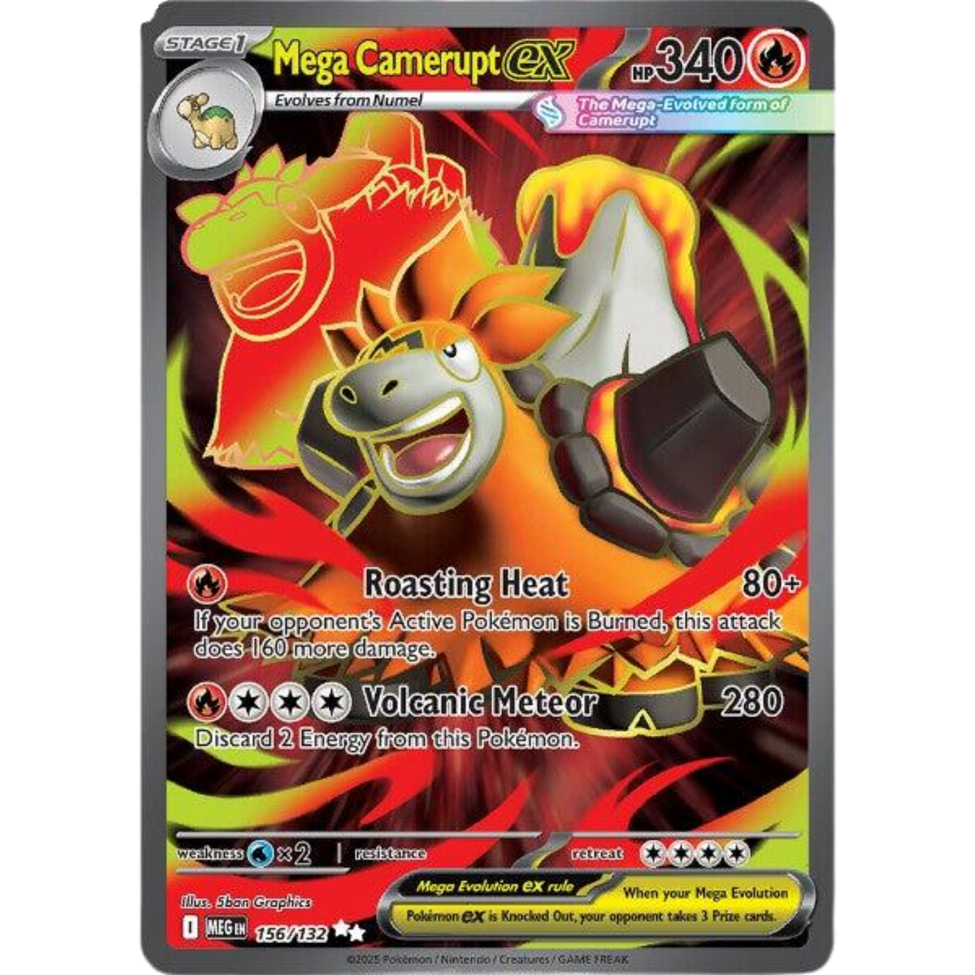 Mega Camerupt ex (156/132) [Mega Evolution: Base Set]