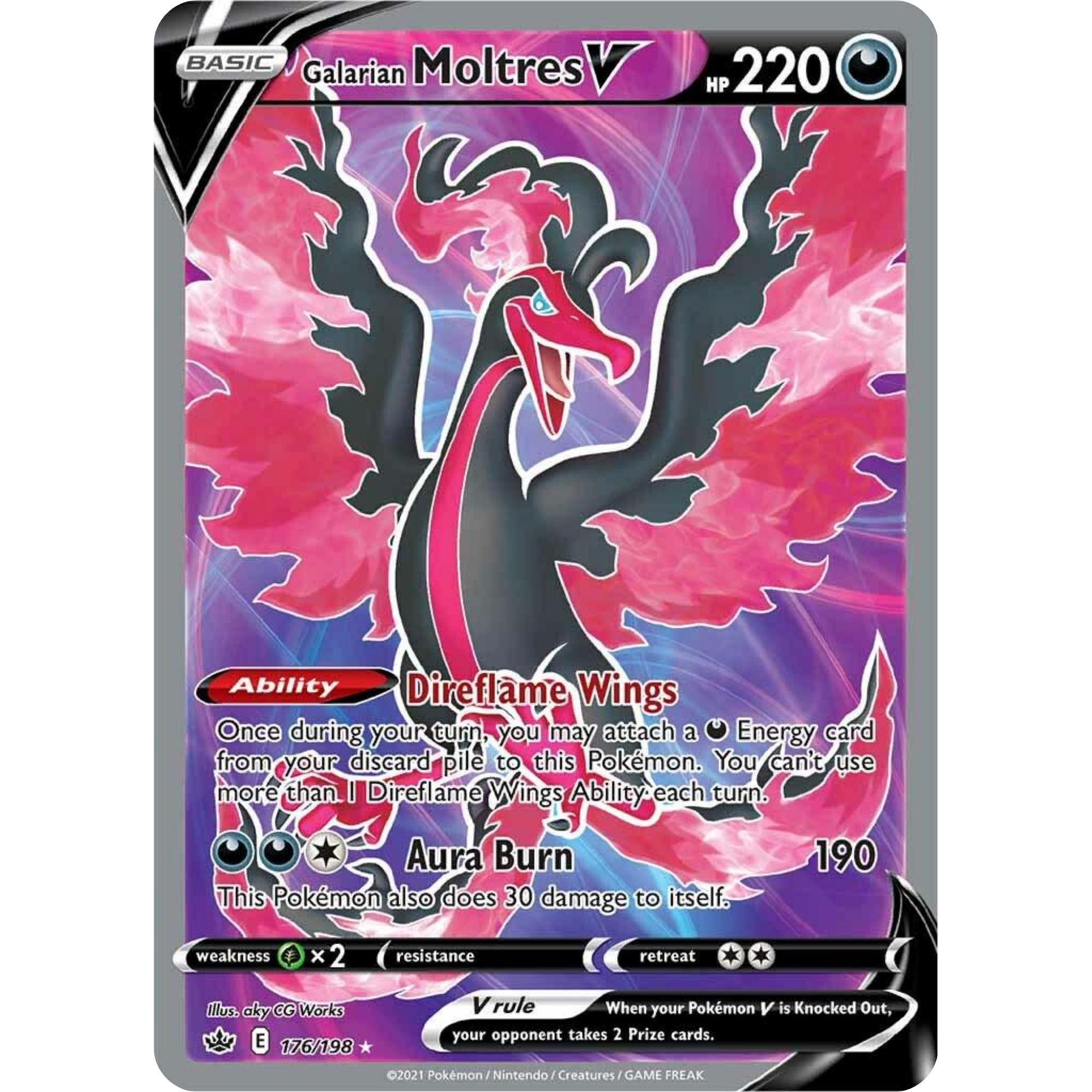 Galarian Moltres V (176/198) [Sword & Shield: Chilling Reign]