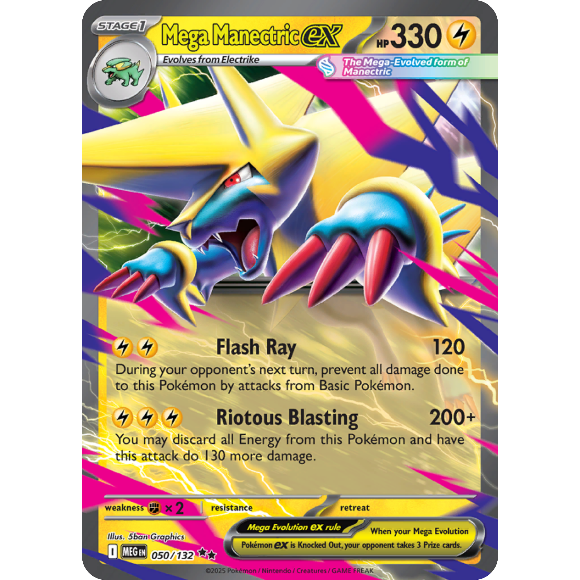 Mega Manectric ex (050/132) [Mega Evolution: Base Set]