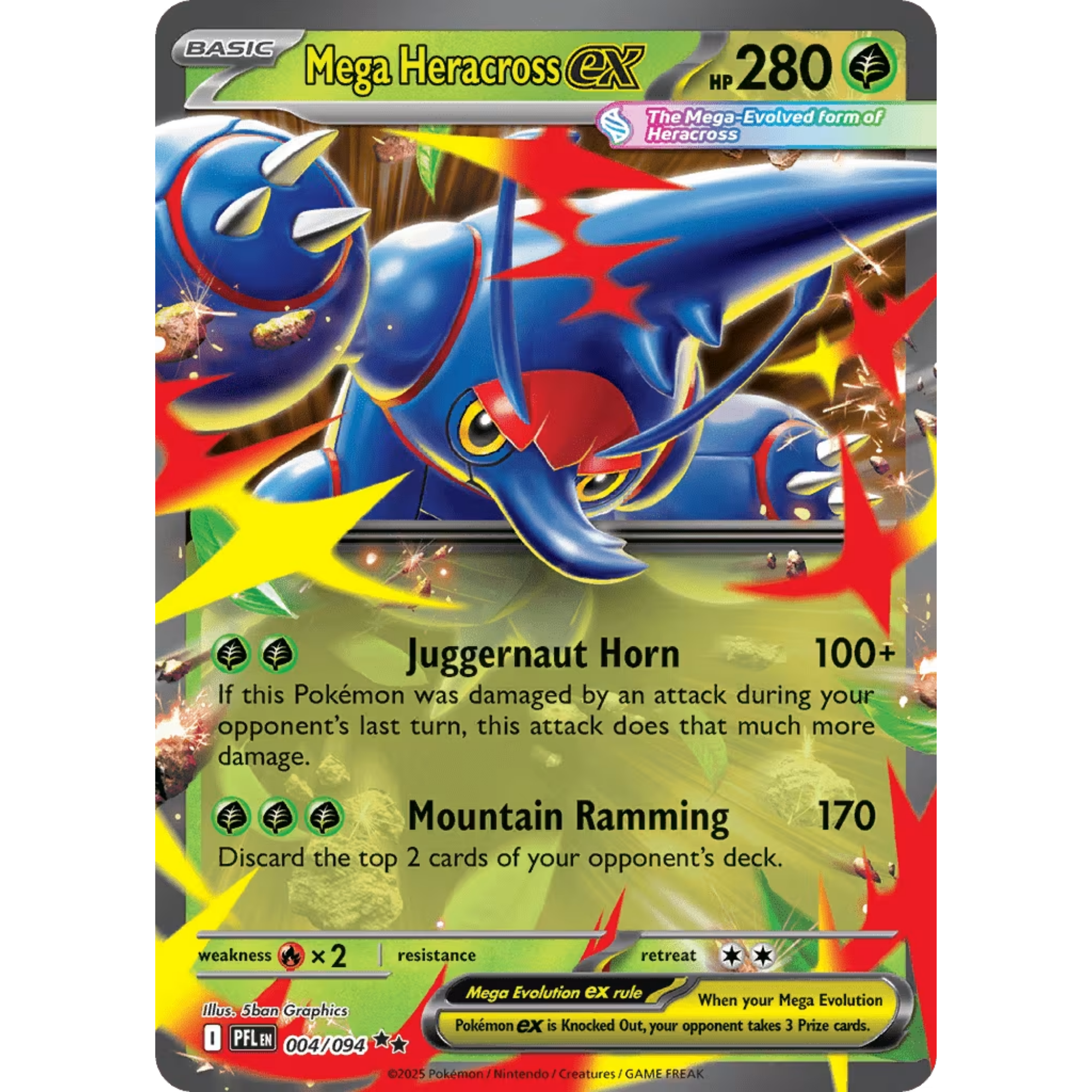 Mega Heracross ex (004/094) [Mega Evolution: Phantasmal Flames]
