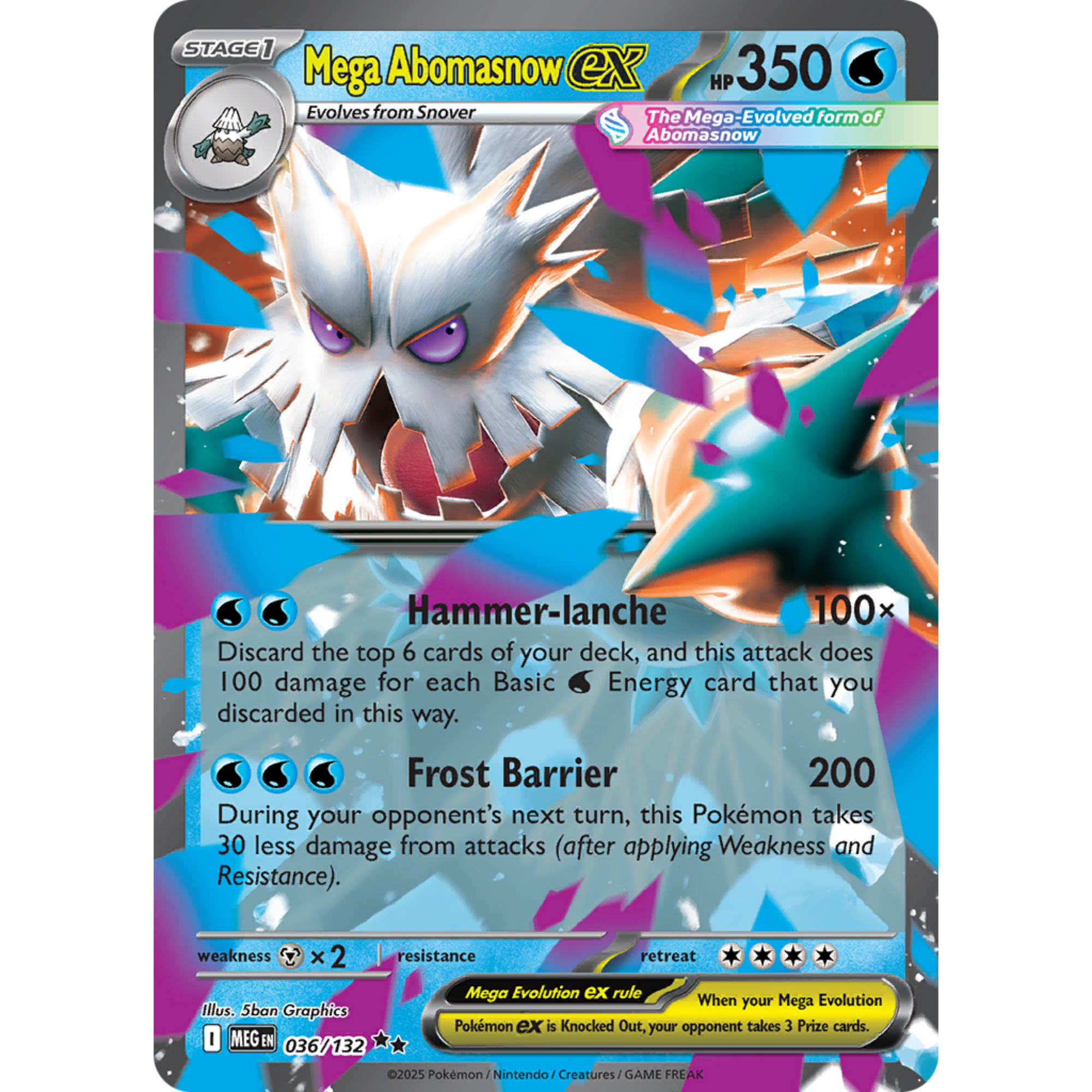 Mega Abomasnow ex (036/132) [Mega Evolution: Base Set]