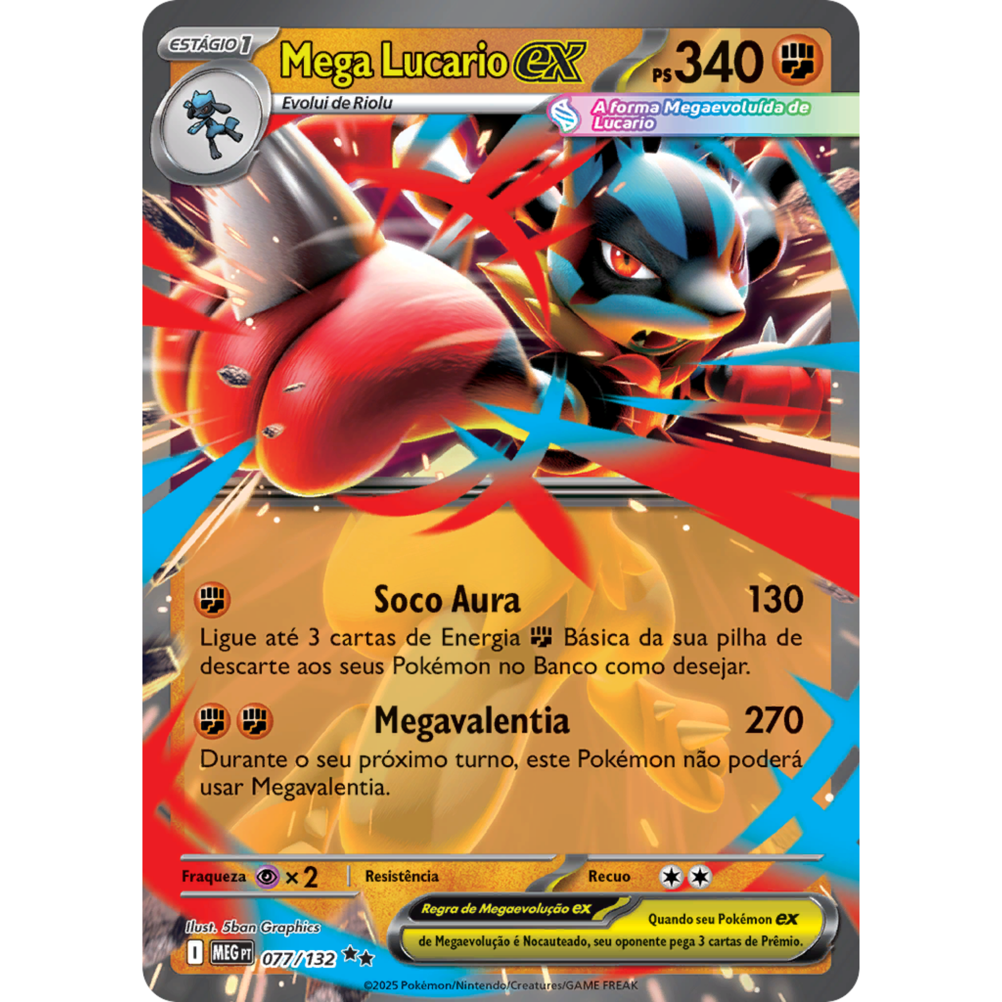 Mega Lucario ex (077/132) [Mega Evolution: Base Set]